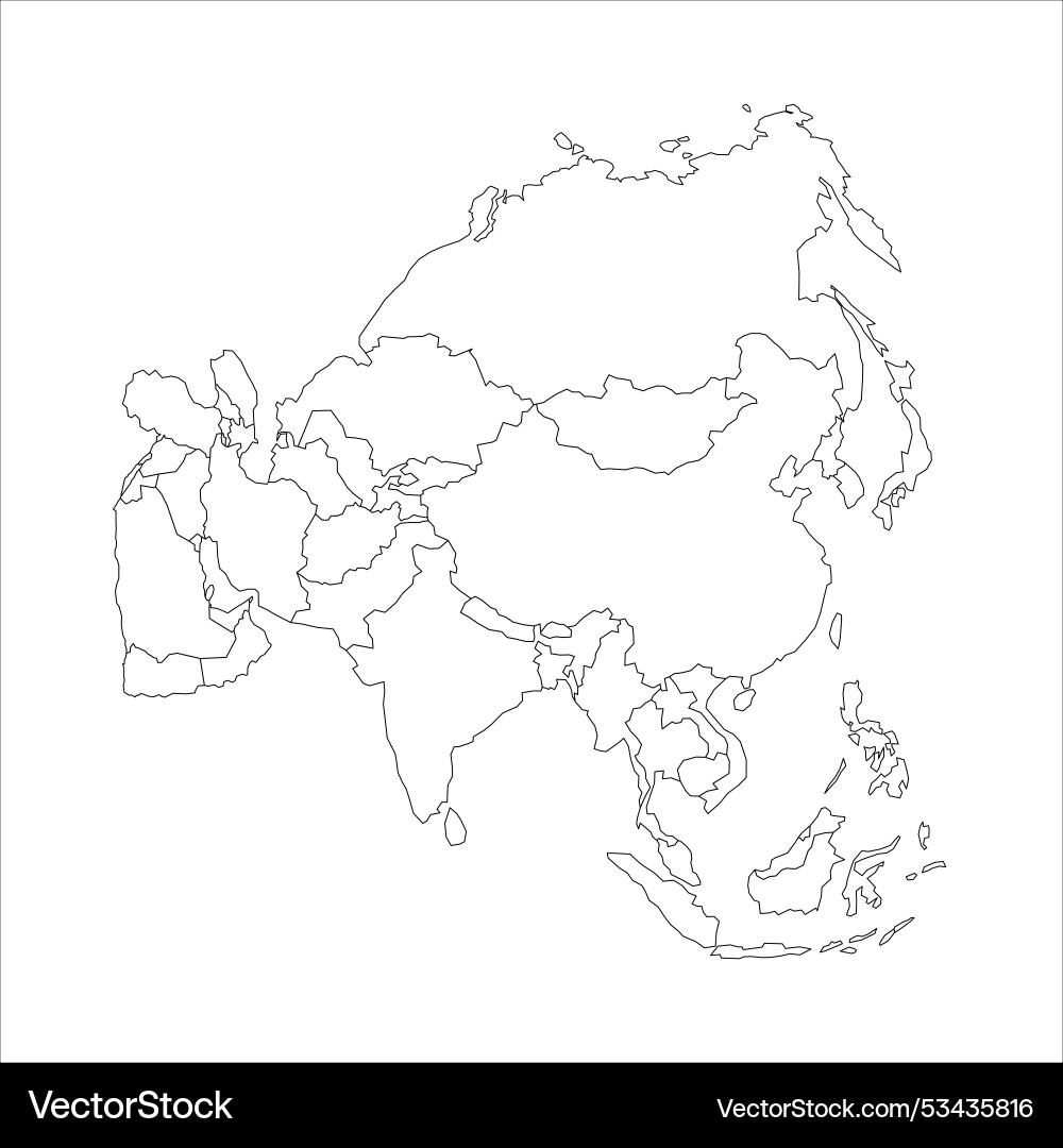 Blank political map of asia – Royalty-Free Vector  VectorStock