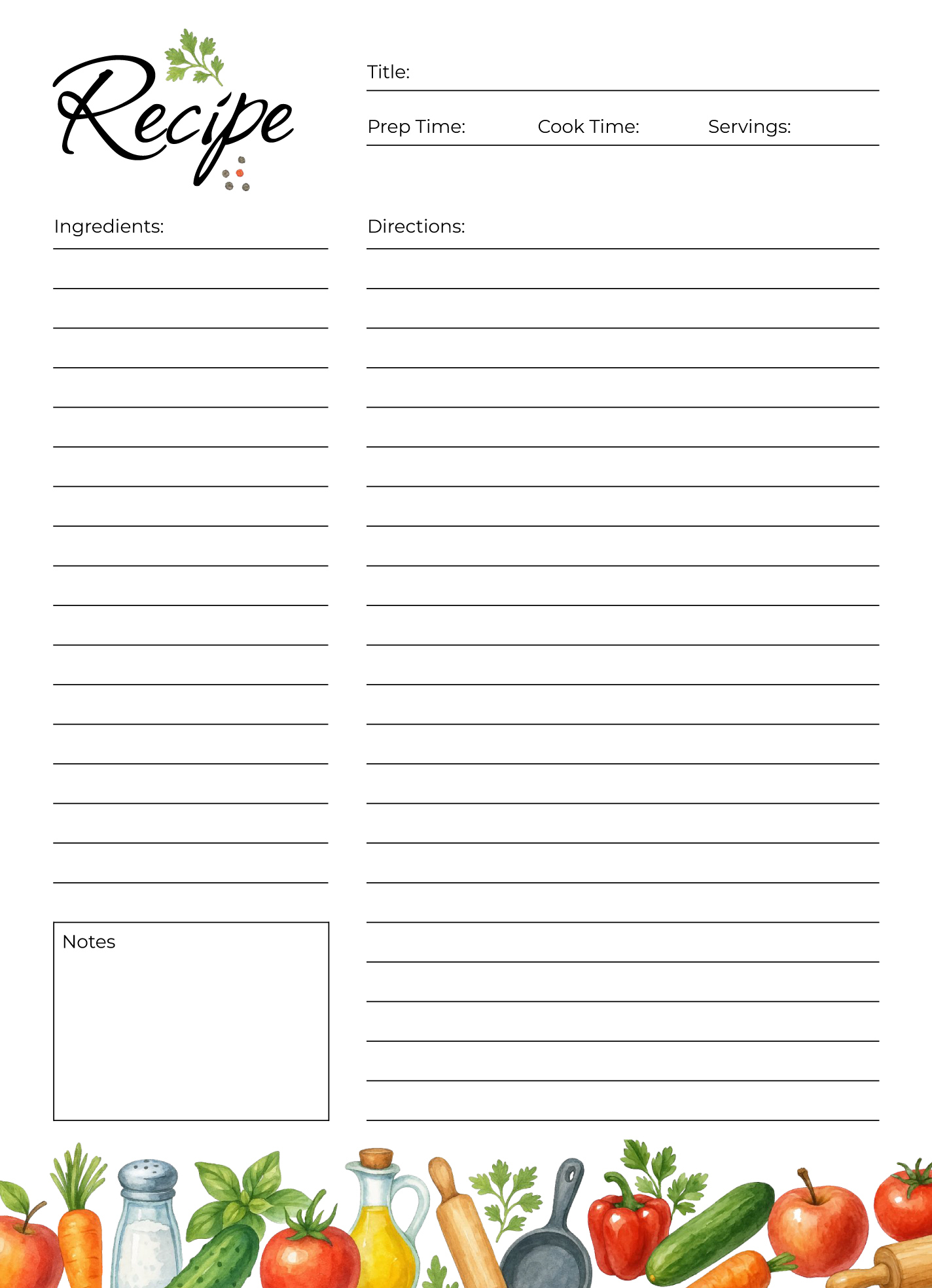 Blank Recipe Free Google Docs Template - gdoc
