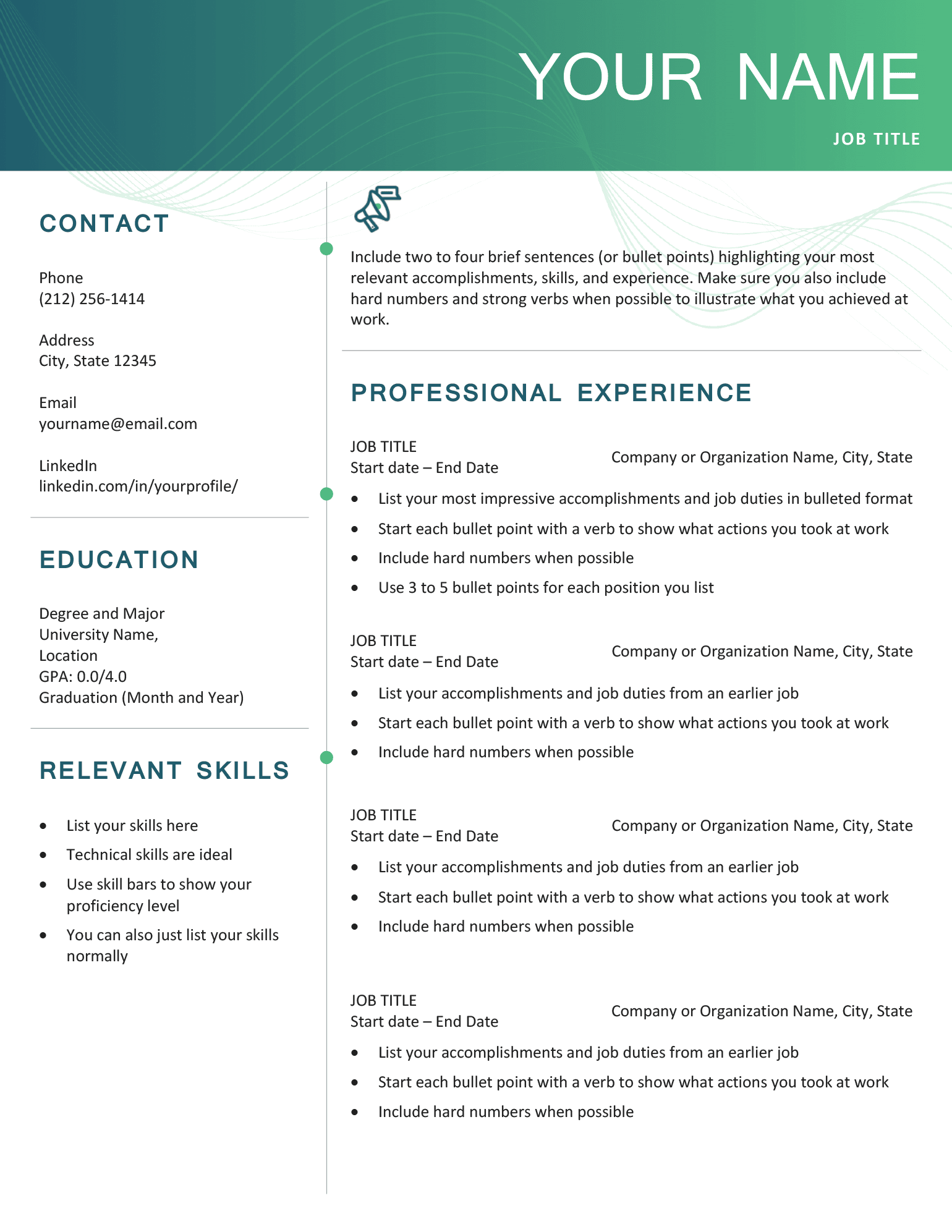 Blank Resume Templates (Free to Download)