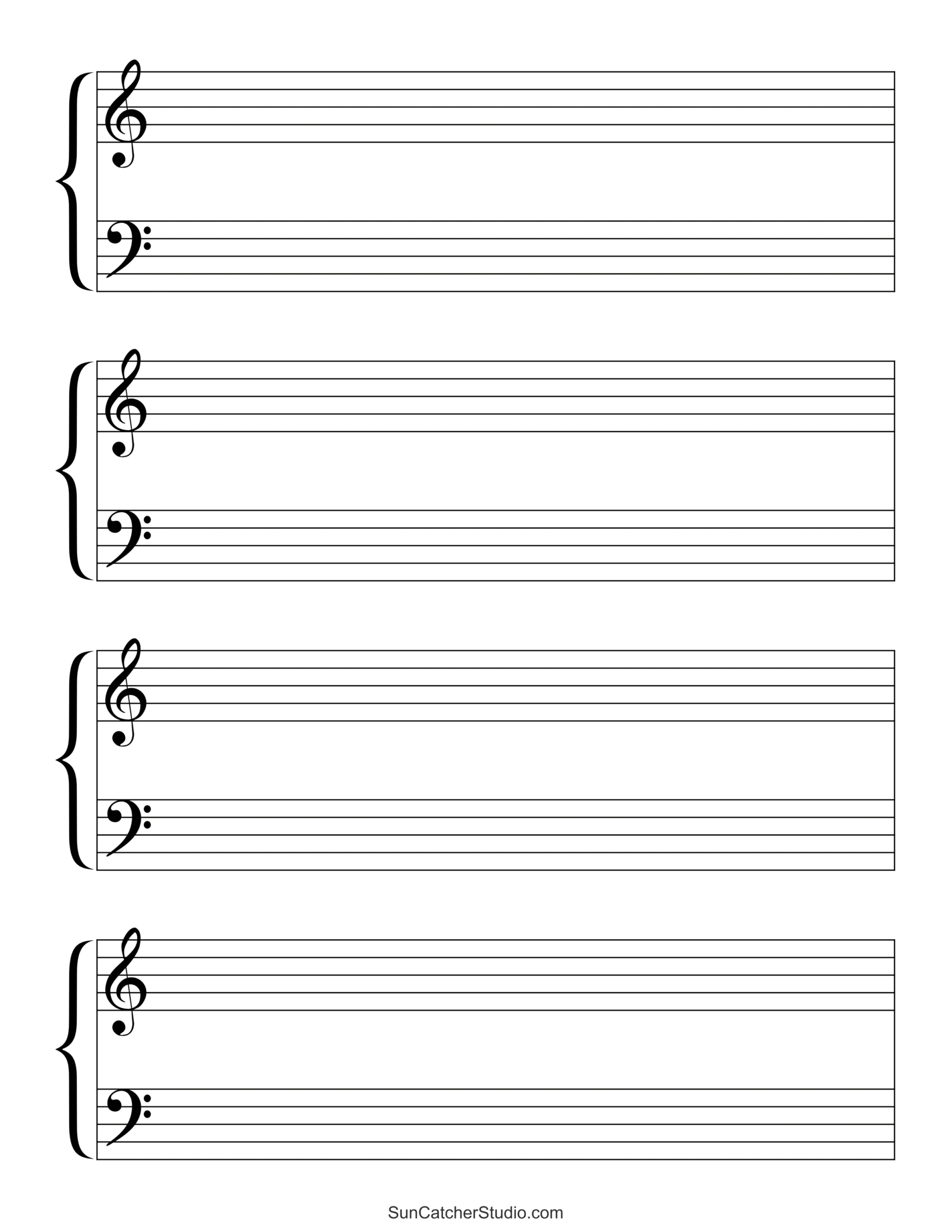 Blank Sheet Music (Free Printable Staff Paper) – Free Printables