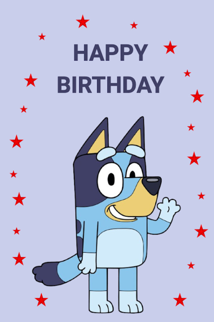 Bluey Birthday Card Printable
