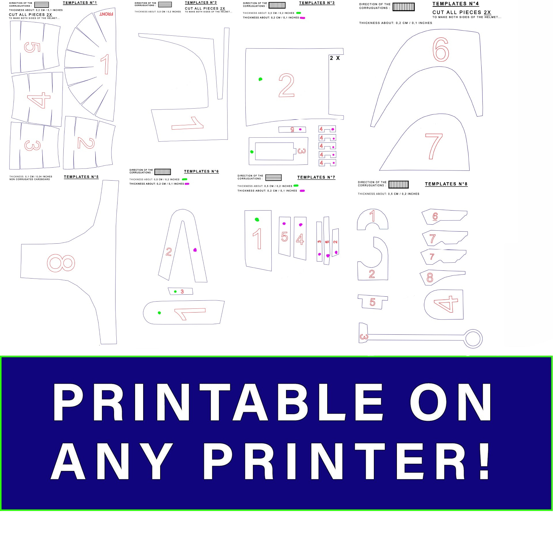 Boba Fett Helmet TEMPLATES for cardboard DIY – Epic Cardboard Props