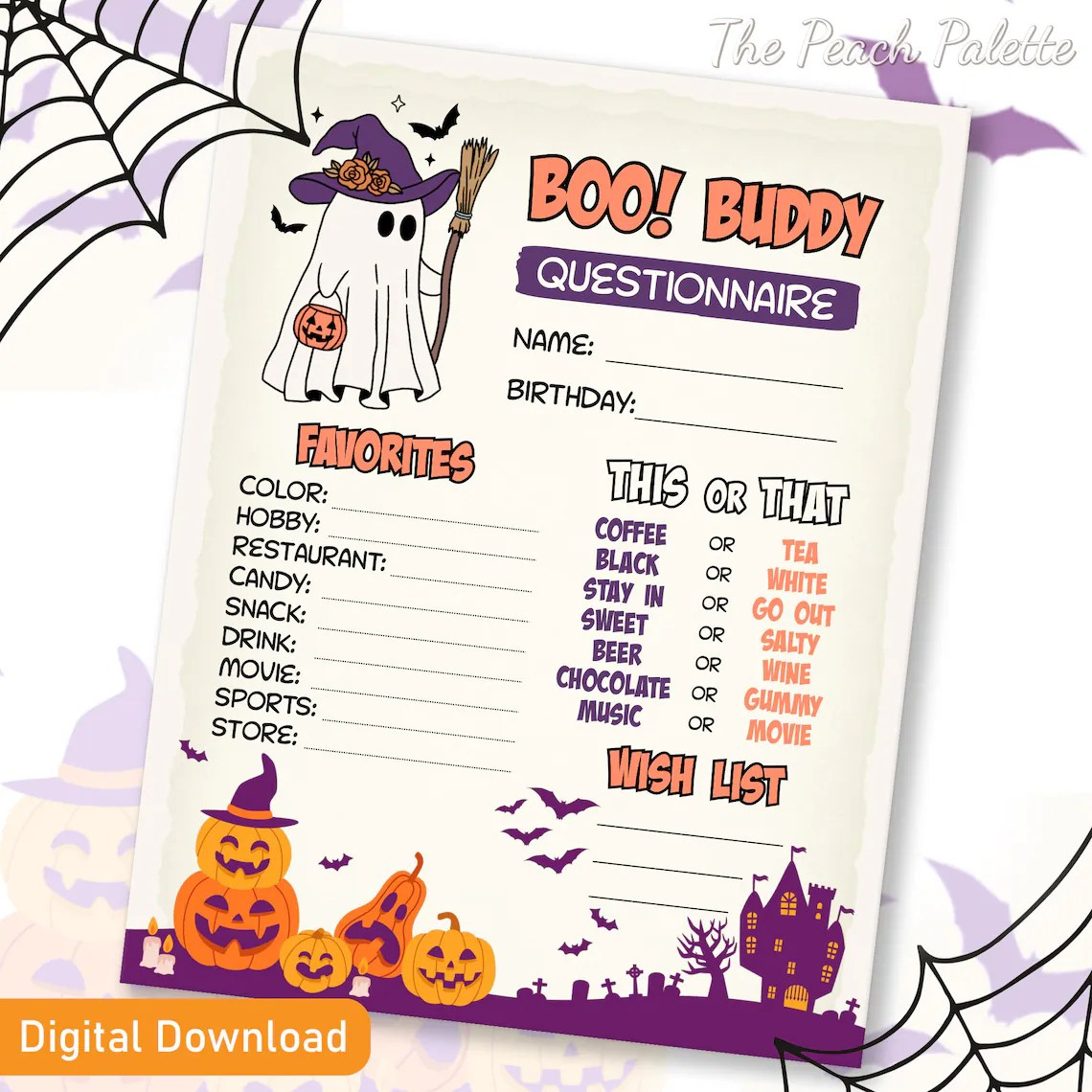 Boo Basket Questionnaire Printable - Printable Party Favors