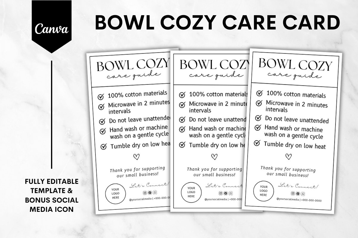 Bowl Cozy Care Card Canva Template - Minimalist