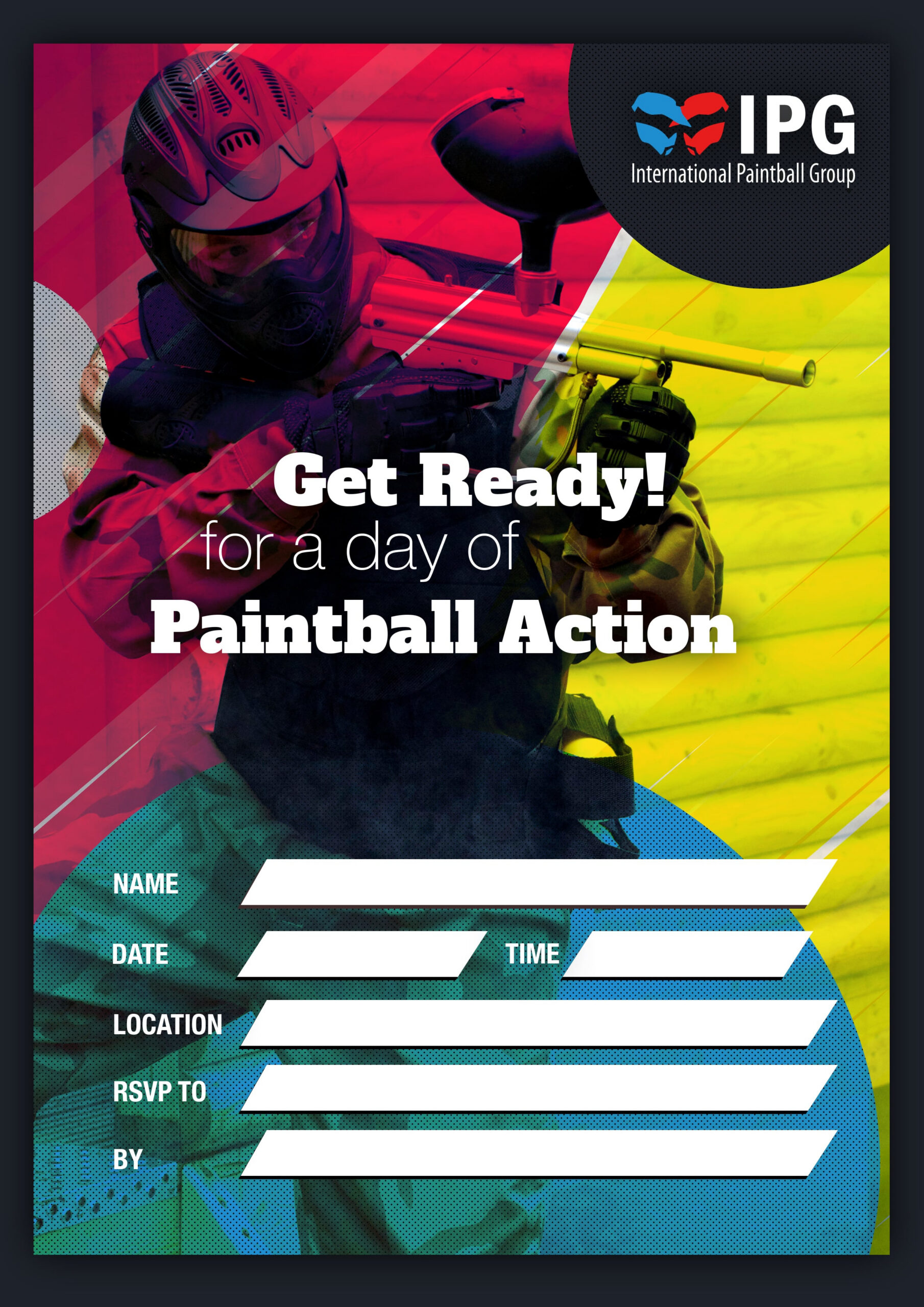 Boy Party Invites Paintball BIRTHDAY Invitation Template Roblox