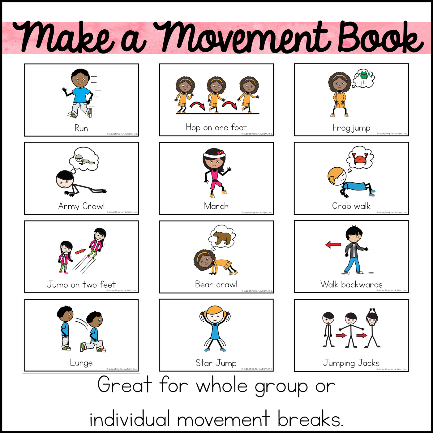 Brain Breaks Printable Cards: Gross Motor Movement for Active Brain Breaks Printable Cards: Gross Motor Movement for Active