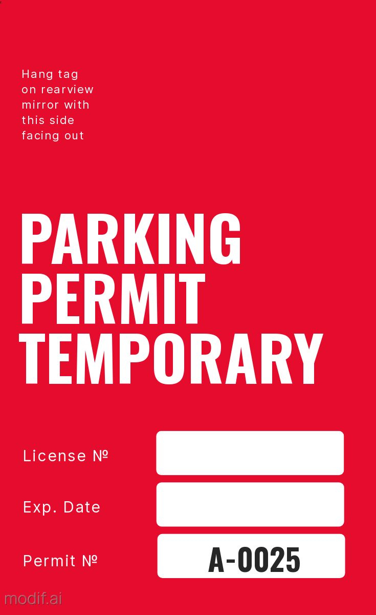 Bright Color Parking Permit Design Template - Mediamodifier