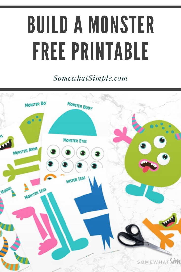 Build A Monster Free Printable Craft Kit  Somewhat Simple