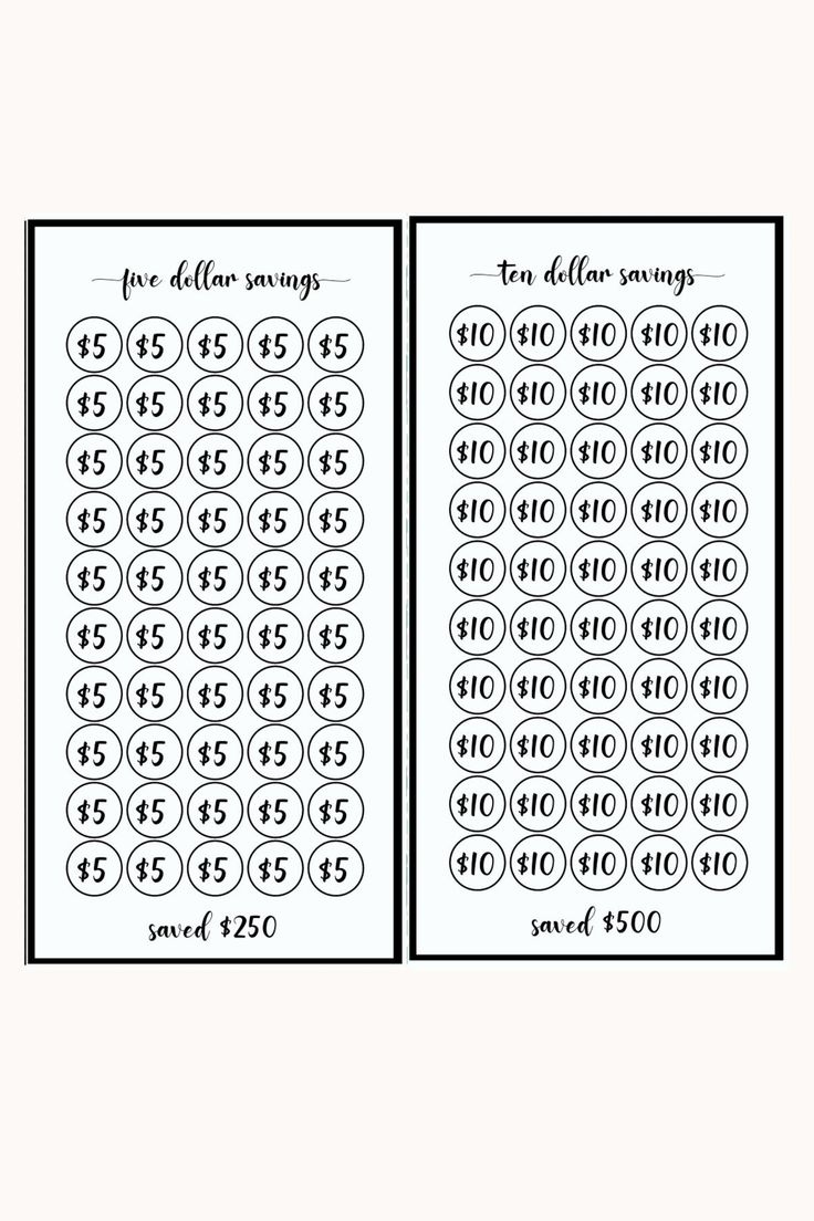 Bundle Minimalist Printable A Savings Challenge Bundle A Tracker