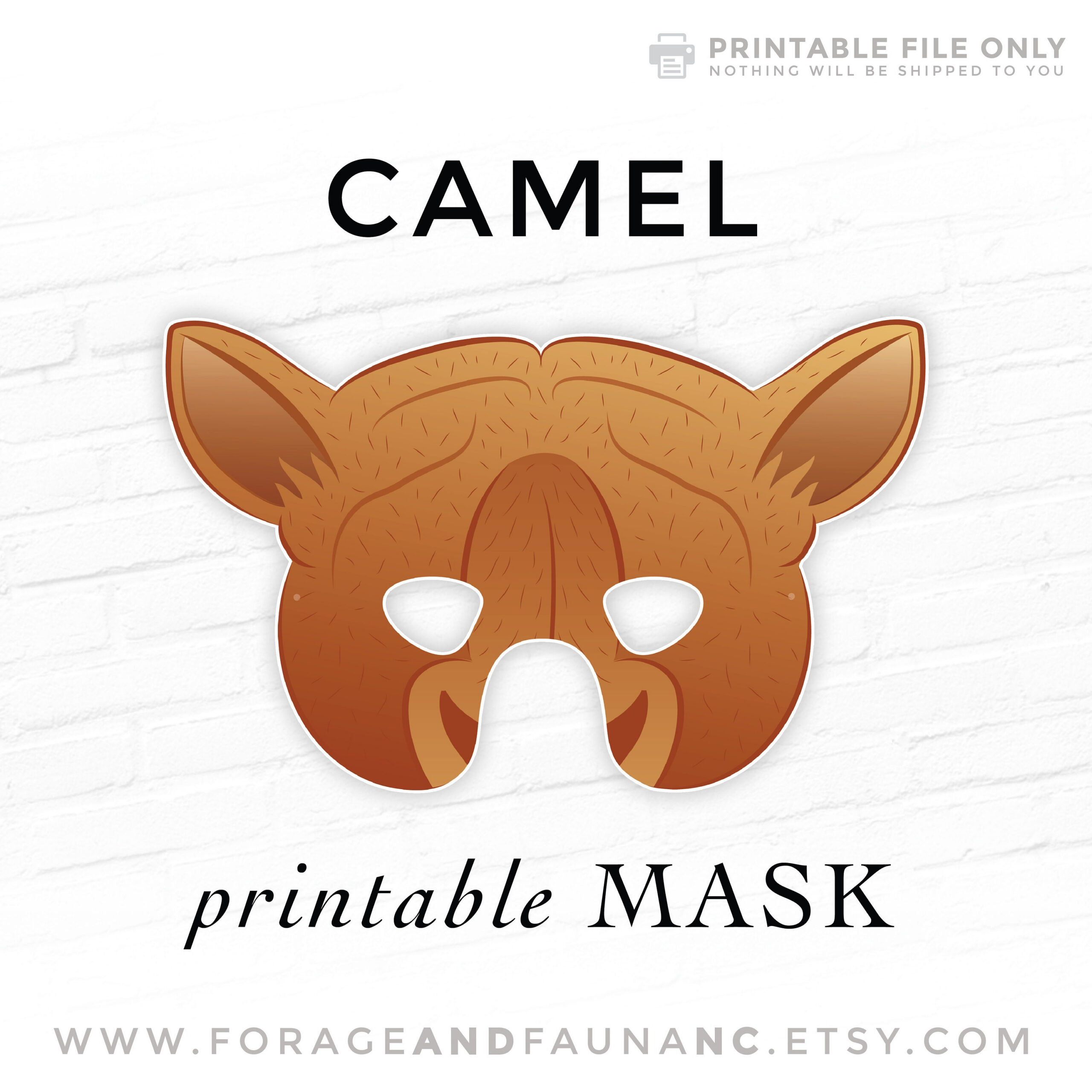 Buy Camel Printable Animal Mask Costume Dromedary Bactrian Camel