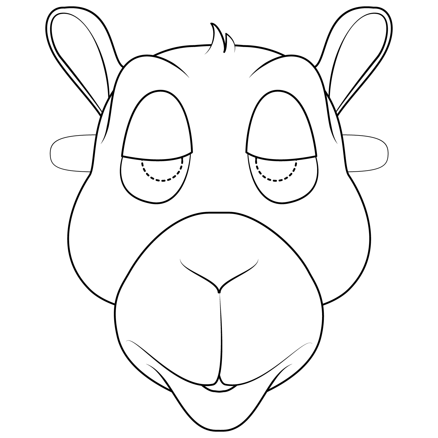 Camel Mask Coloring Page  Free Printable