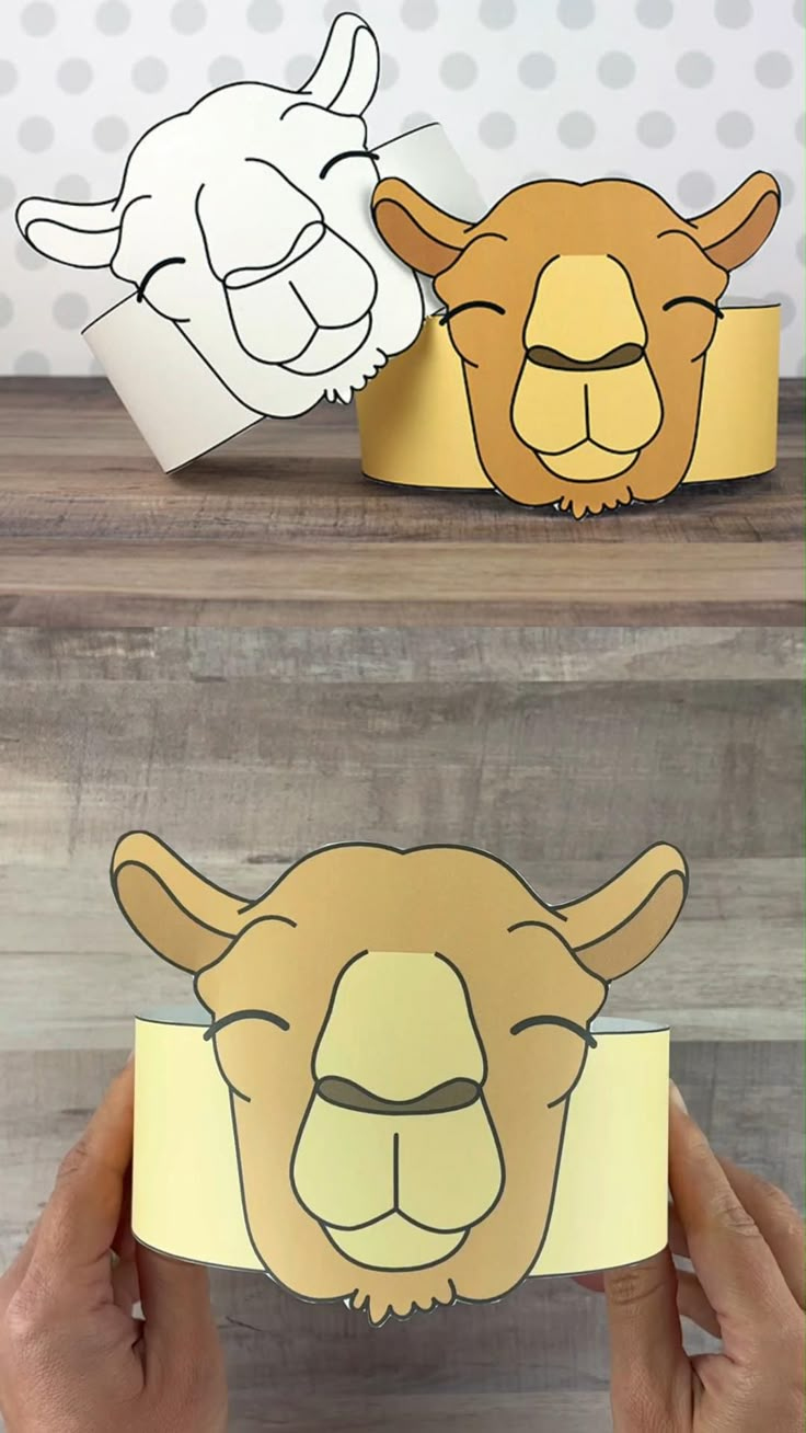 Camel paper hat for kids with printable