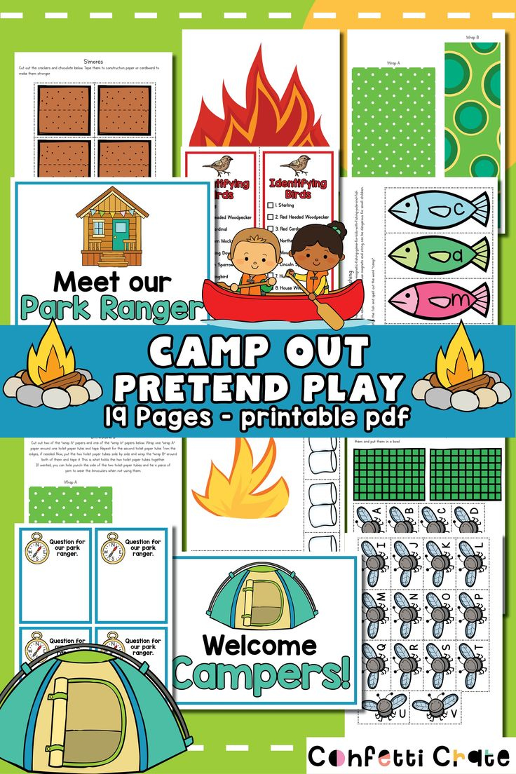 Camp Out Pretend Play - Printable PDF