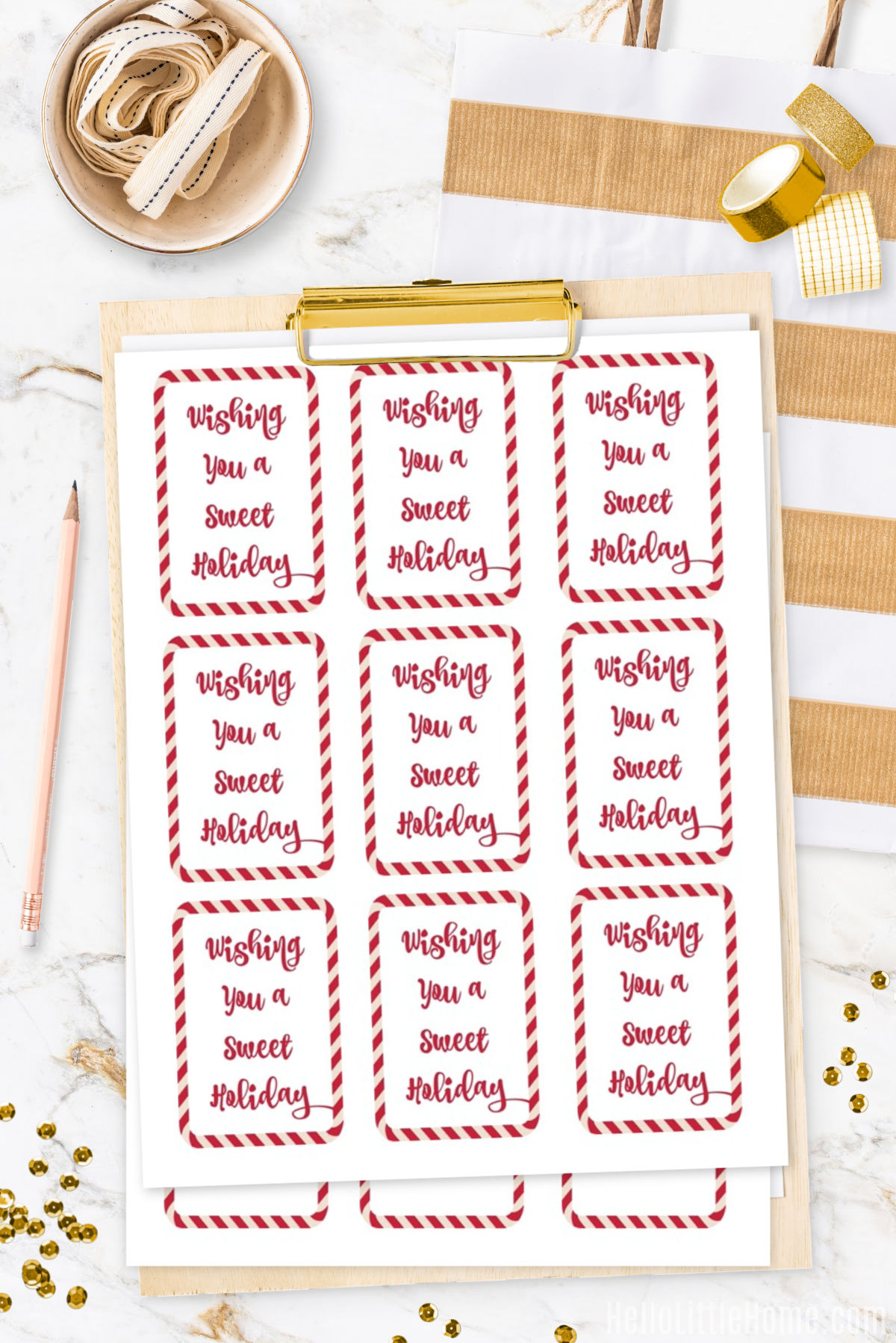 Candy Cane Gift Tags (FREE Printable)  Hello Little Home