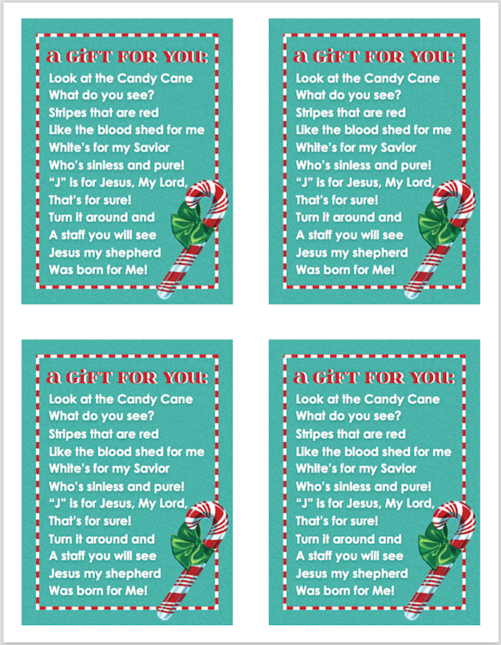 Candy Cane Gospel Poem for Christmas - Flanders Family Home Life Candy Cane Gospel Poem for Christmas - Flanders Family Home Life
