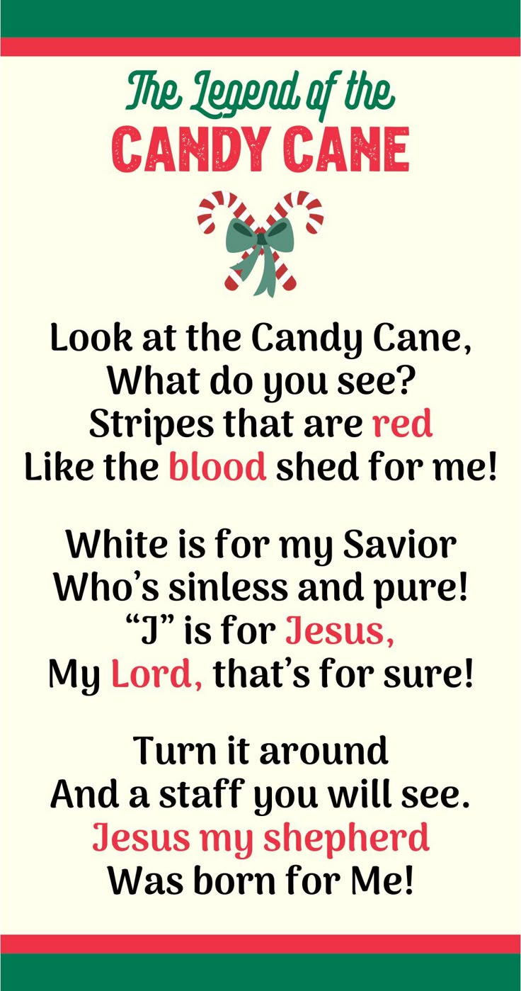 Candy Cane Legend -  Free PDF Printables  Printablee