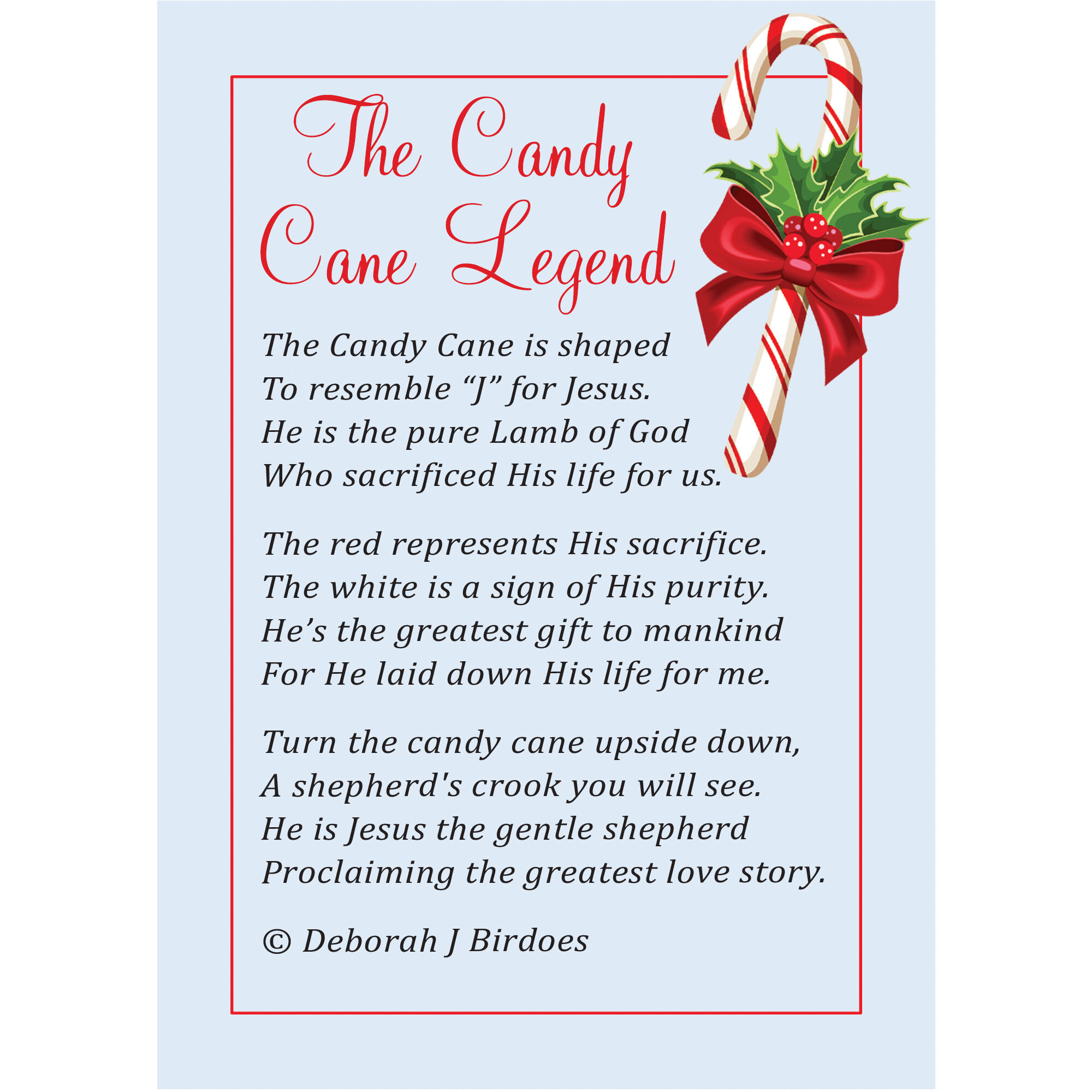 Candy Cane Legend Free Printable - Printable Party Favors Candy Cane Legend Free Printable - Printable Party Favors