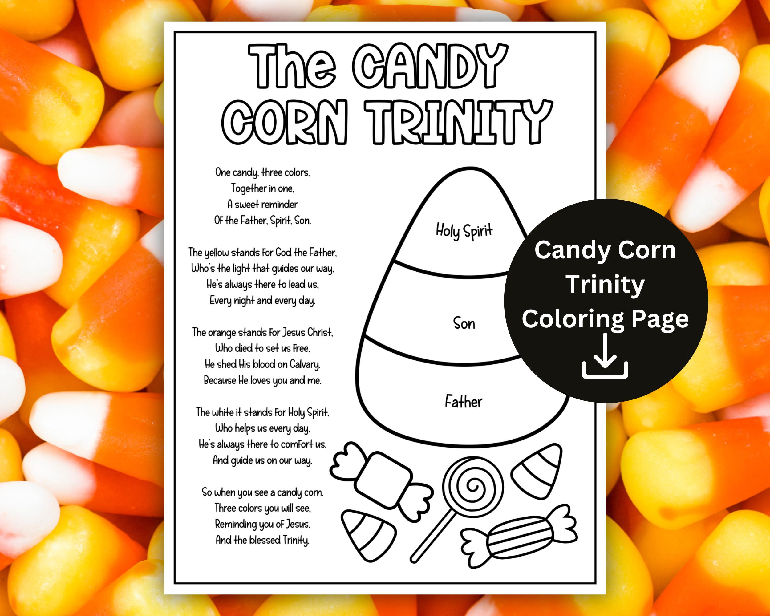 Candy Corn Trinity Printable Coloring Page, Candy Corn Trinity Candy Corn Trinity Printable Coloring Page, Candy Corn Trinity