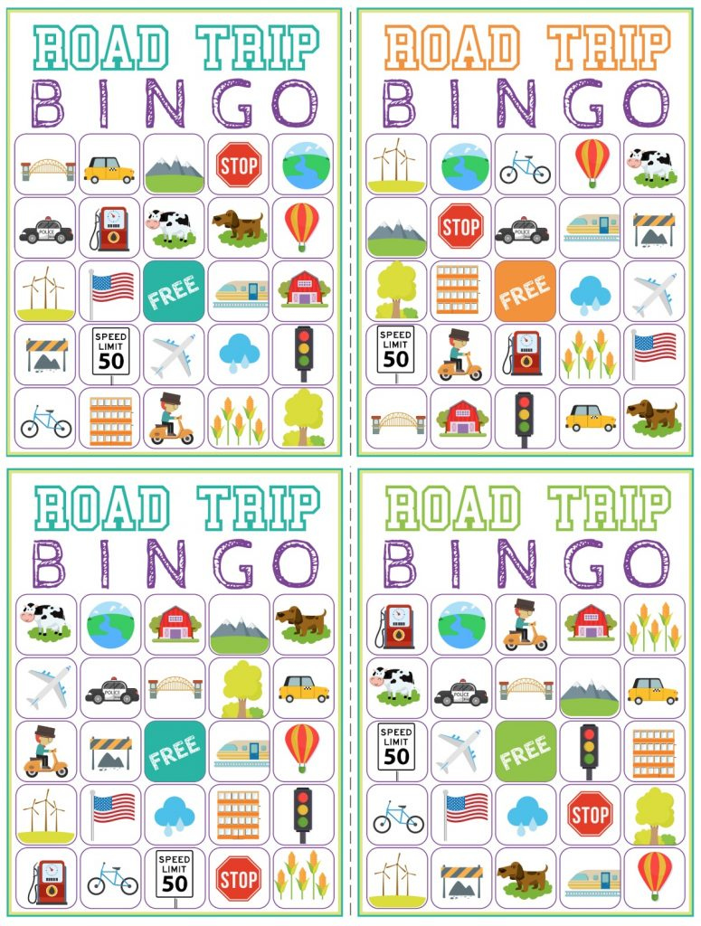 Car Activities For Kids Ages - Road Trip Printable Bingo,