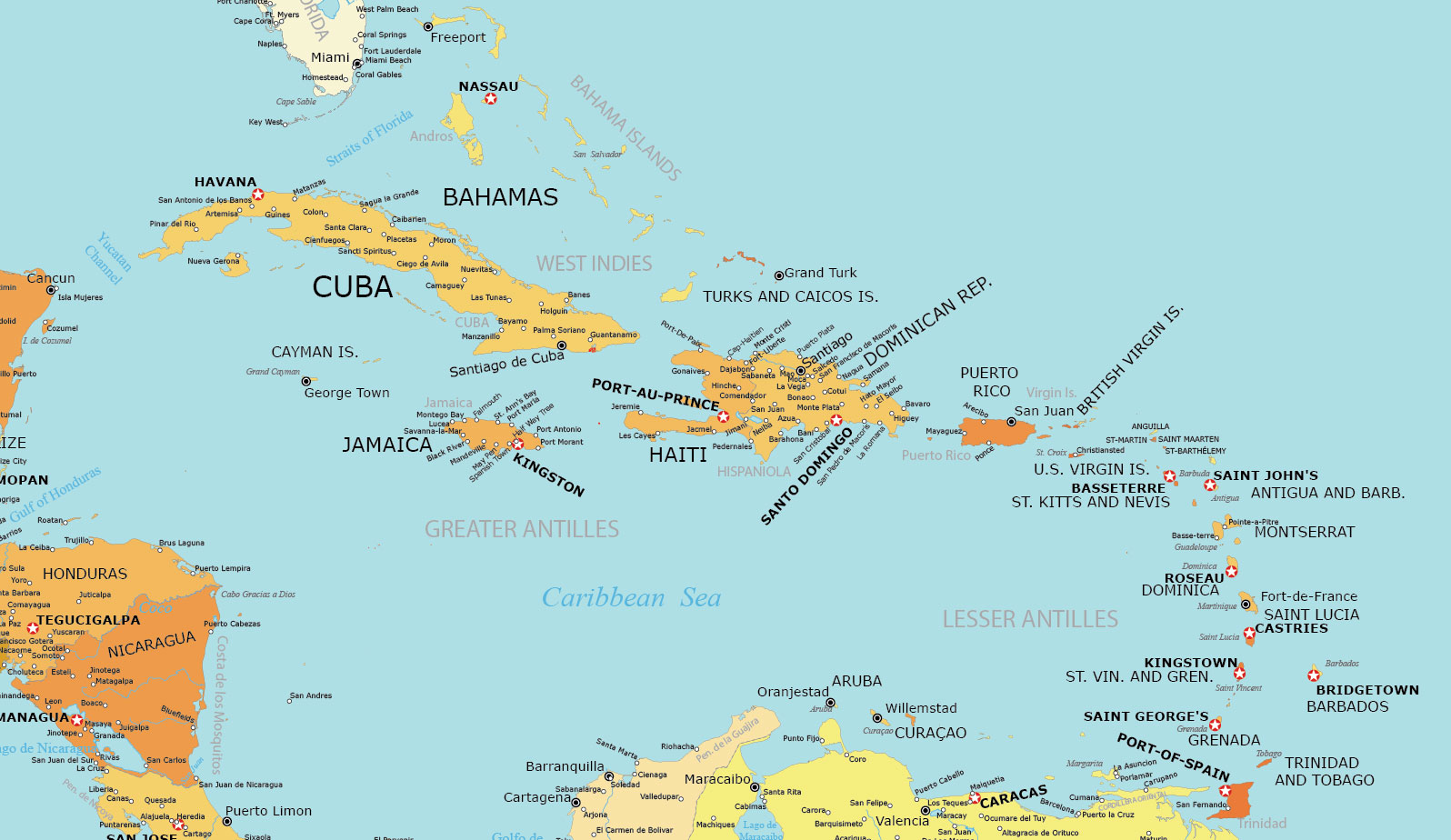 Caribbean Map Collection (Printable) - GIS Geography