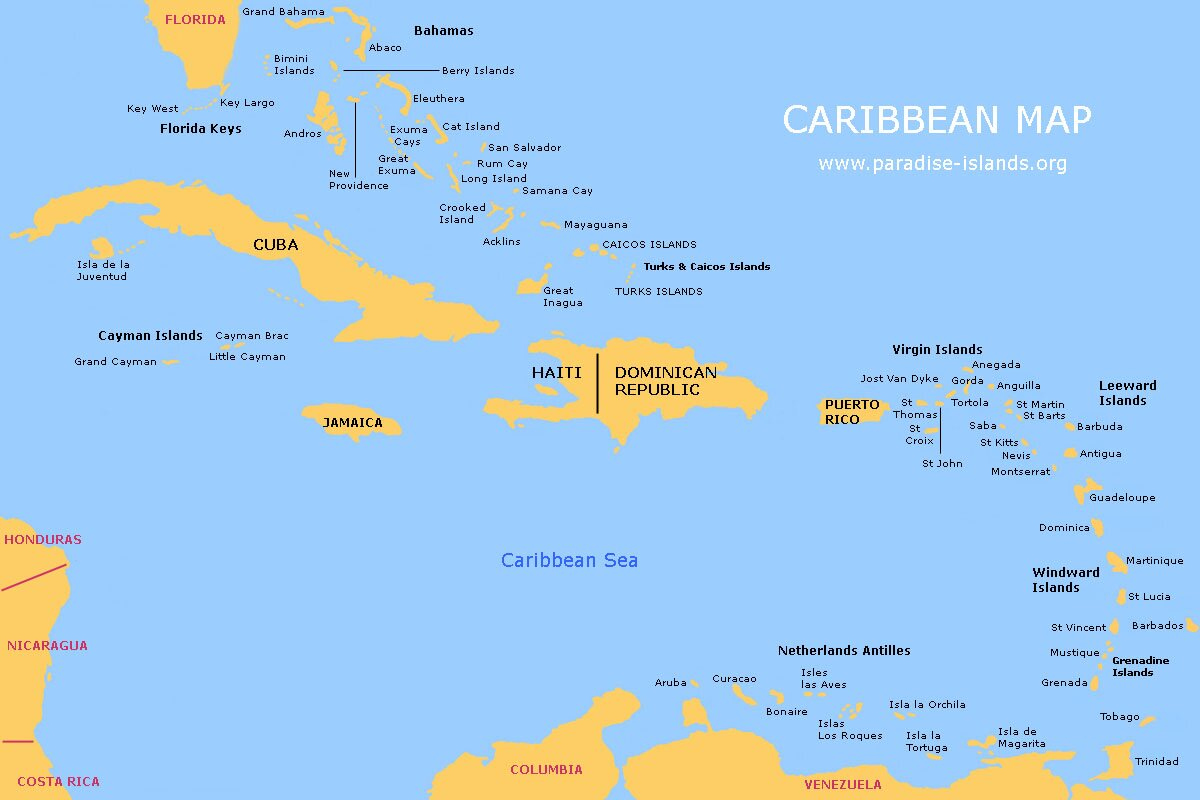 Caribbean Map  Free Map of the Caribbean Islands