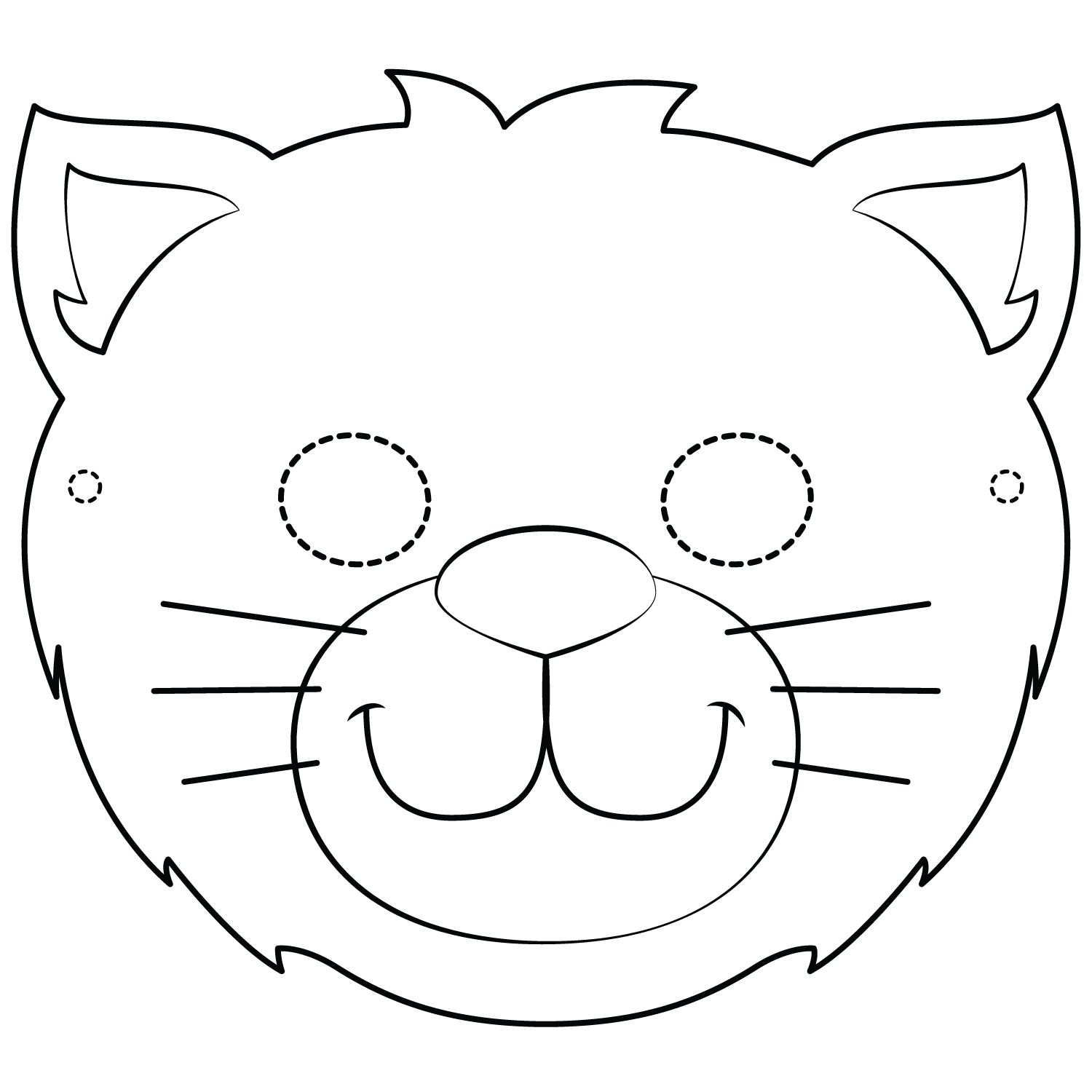 Cat Mask Coloring Page  Free Printable