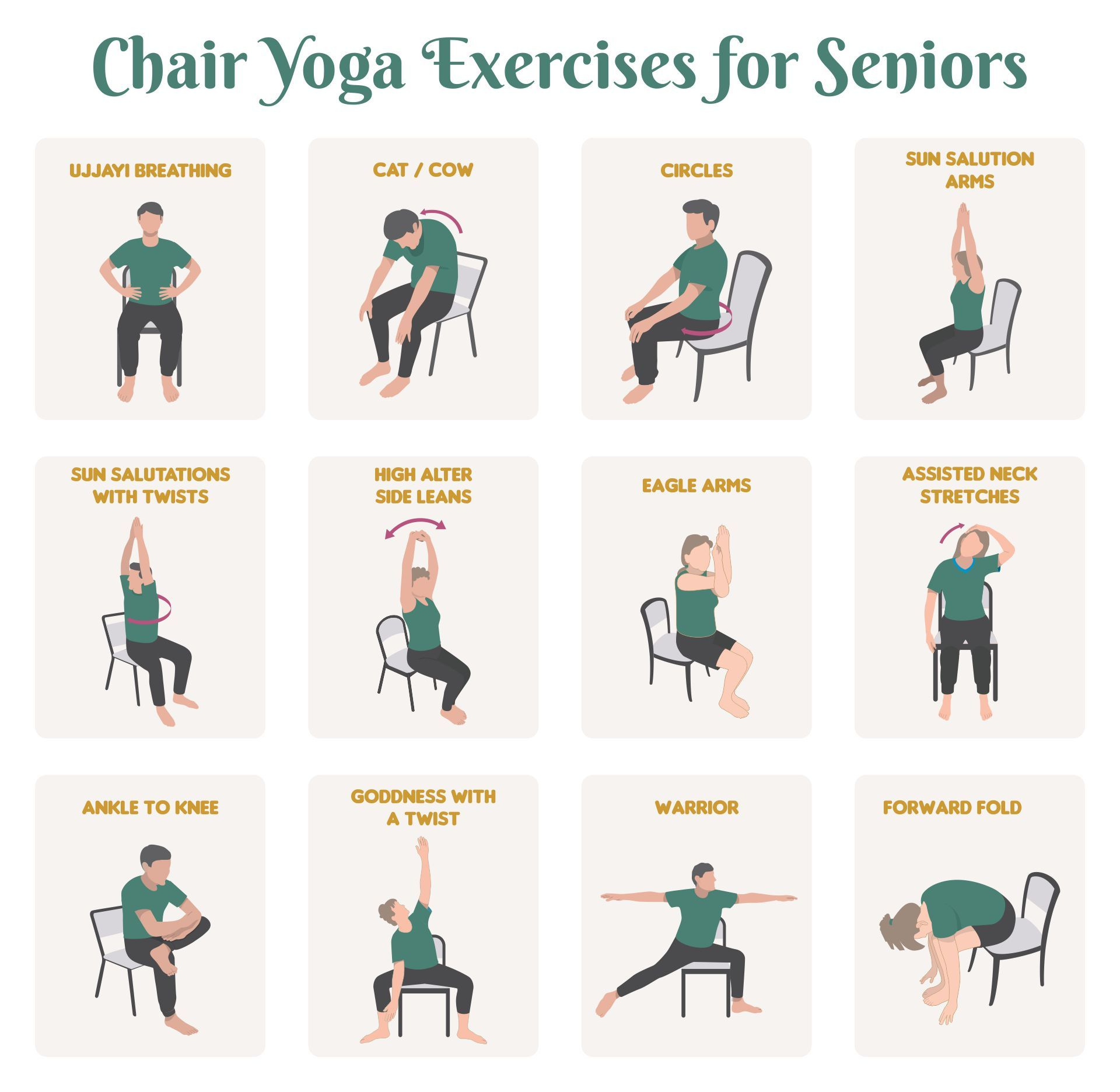 Chair Yoga Poses Free Pdf -Days Chair Yoga For Seniors Chart