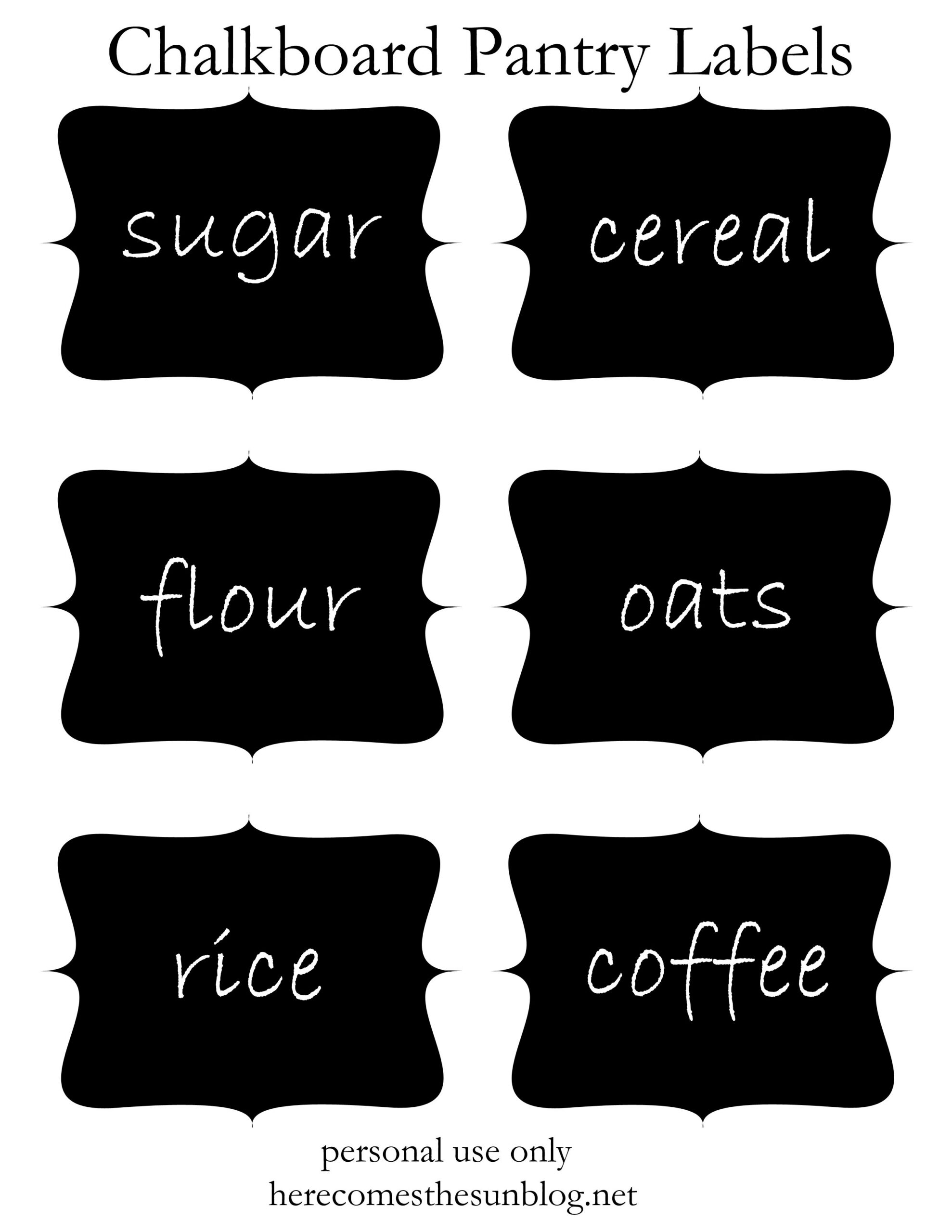 Chalkboard Pantry Labels Free Printable  Kelly Leigh Creates