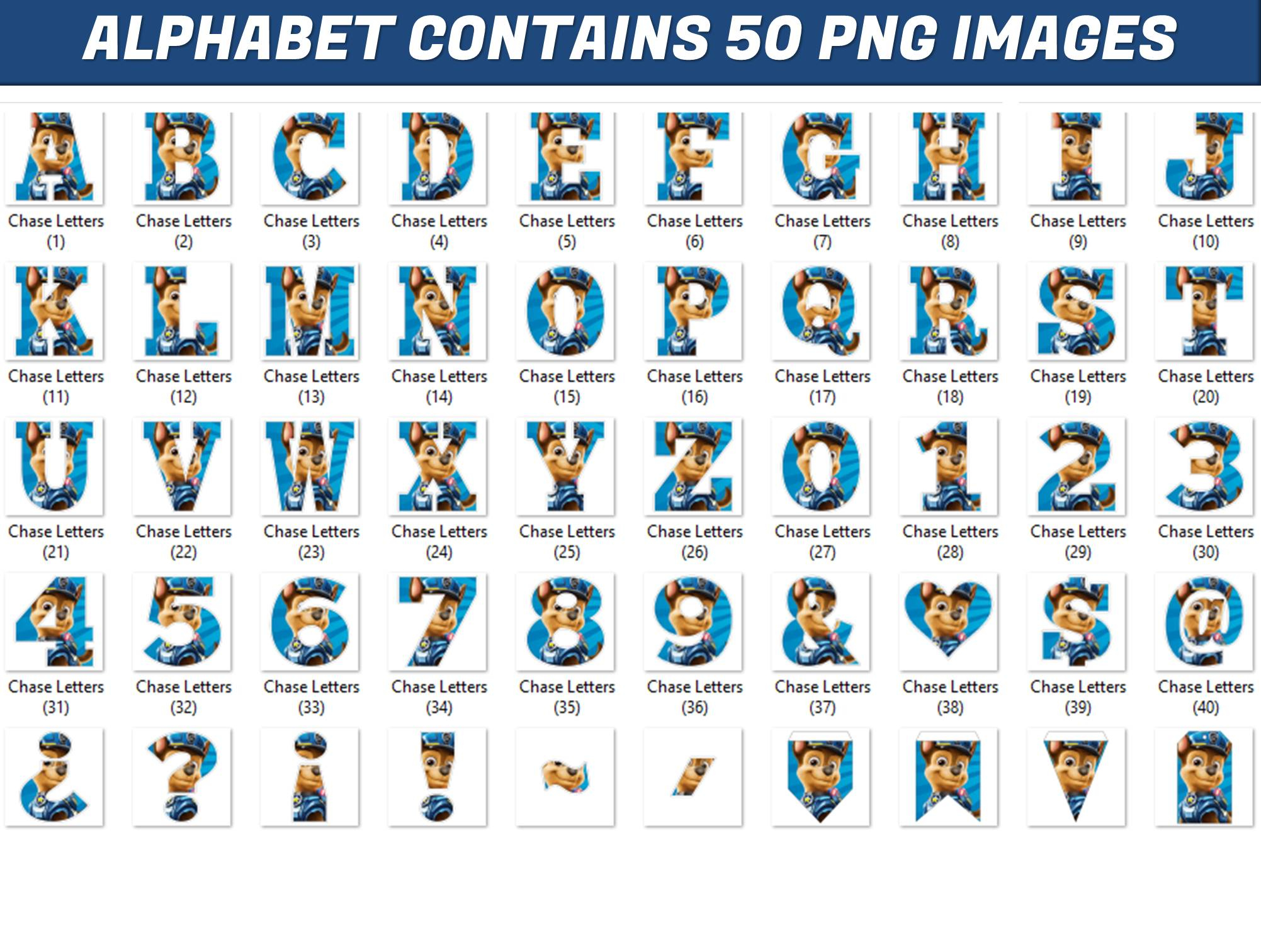 Chase Alphabet Letters png - MR ALPHABETS