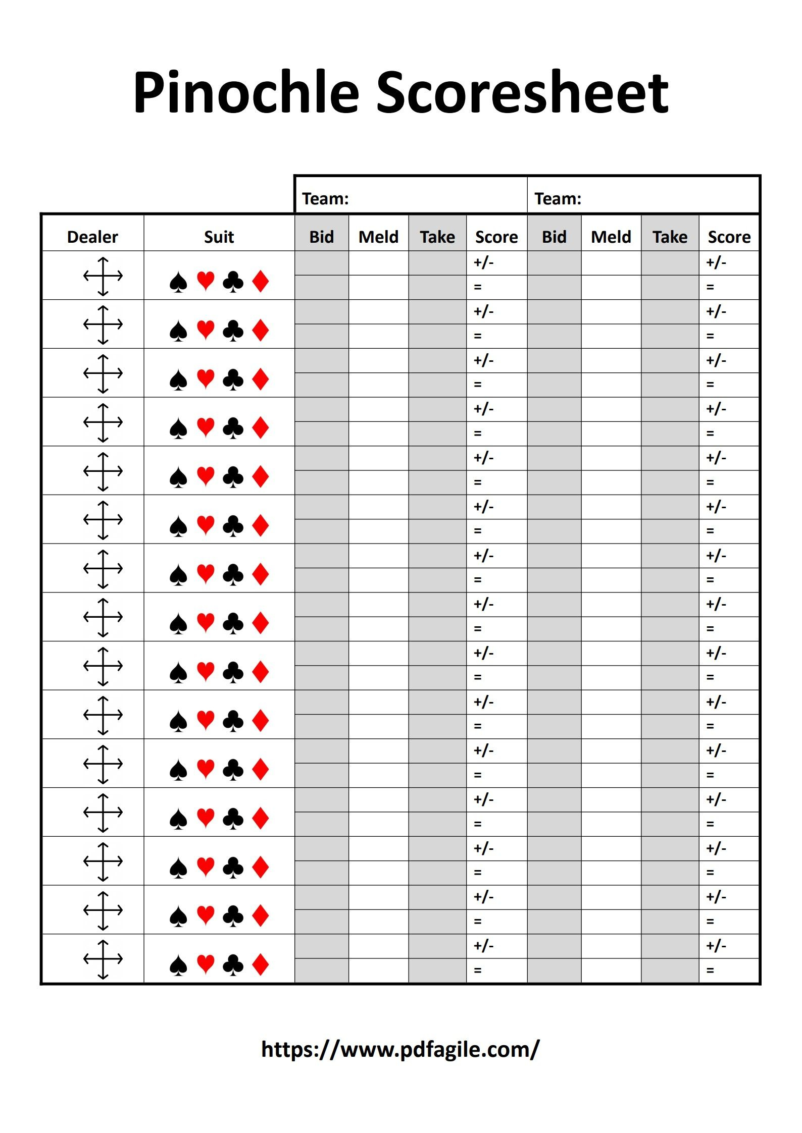 Cheat Sheet Pinochle Card Game Online Sheet Printable Pinochle
