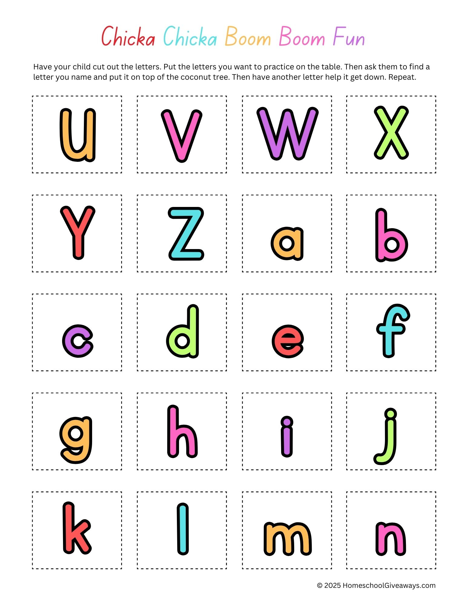 Chicka Chicka Boom Boom Letters Fun - Homeschool Giveaways