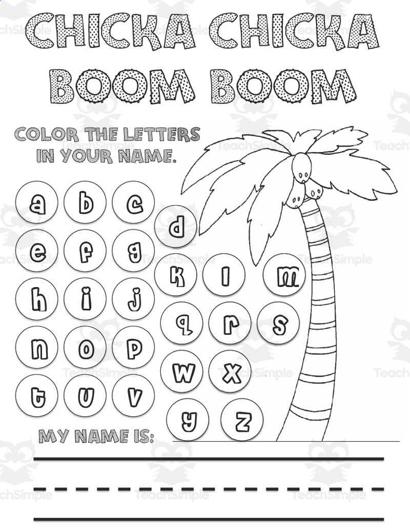 Chicka Chicka Boom Boom Literacy + Math Activity