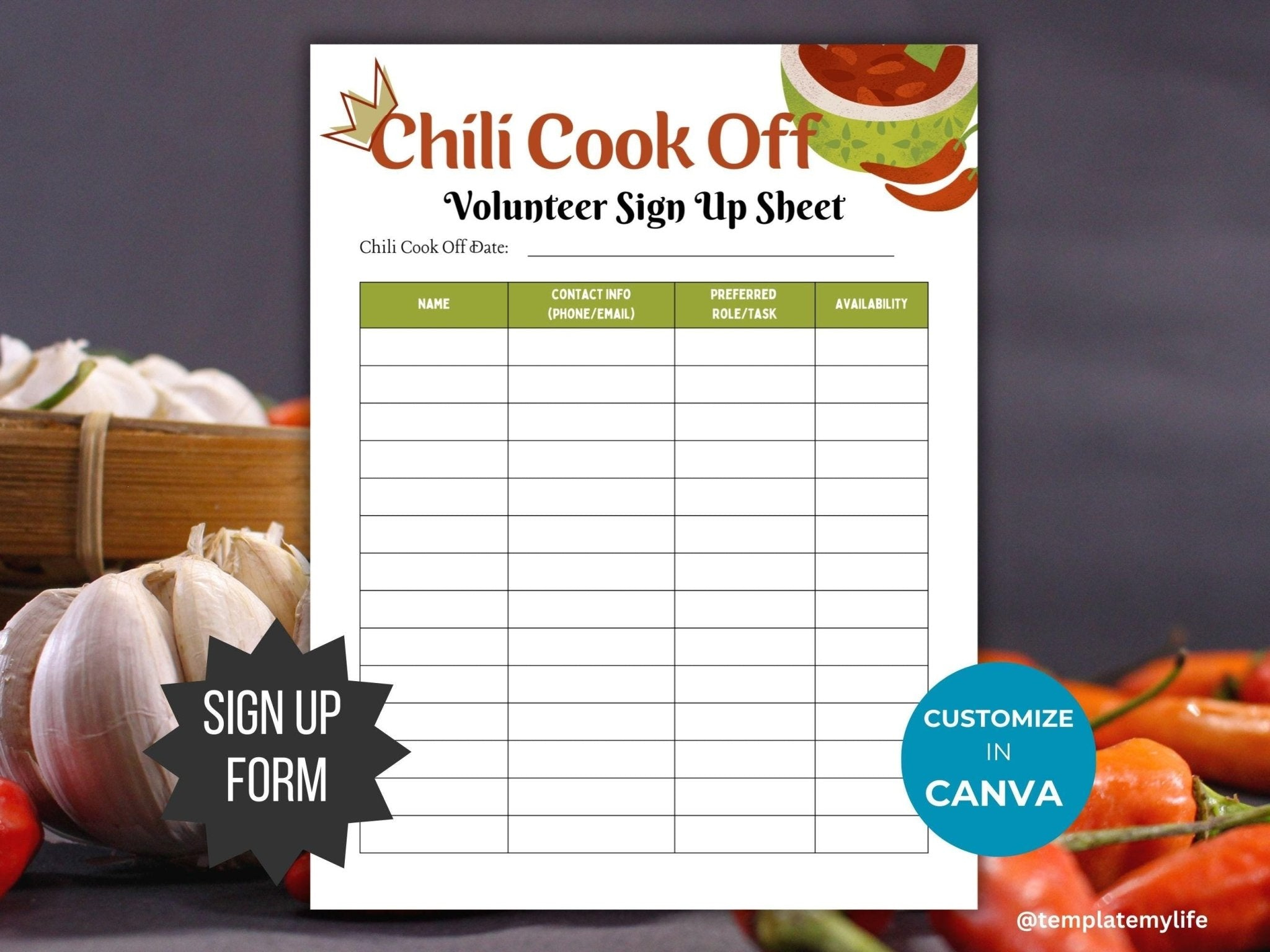 Chili Cook off Volunteer Sign Up Sheet Flyer Template – Template Chili Cook off Volunteer Sign Up Sheet Flyer Template – Template