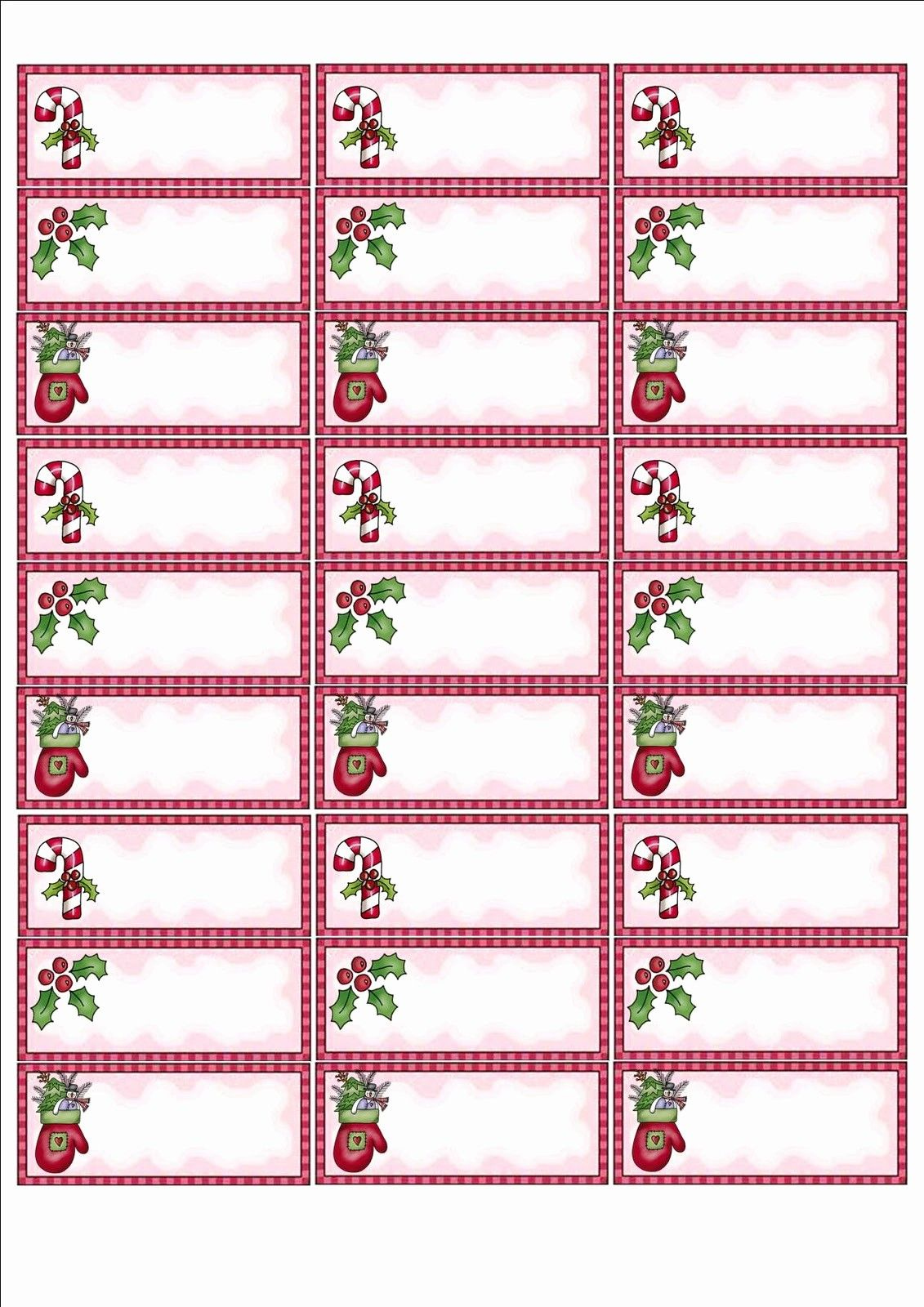 Christmas Address Labels  - Printable x