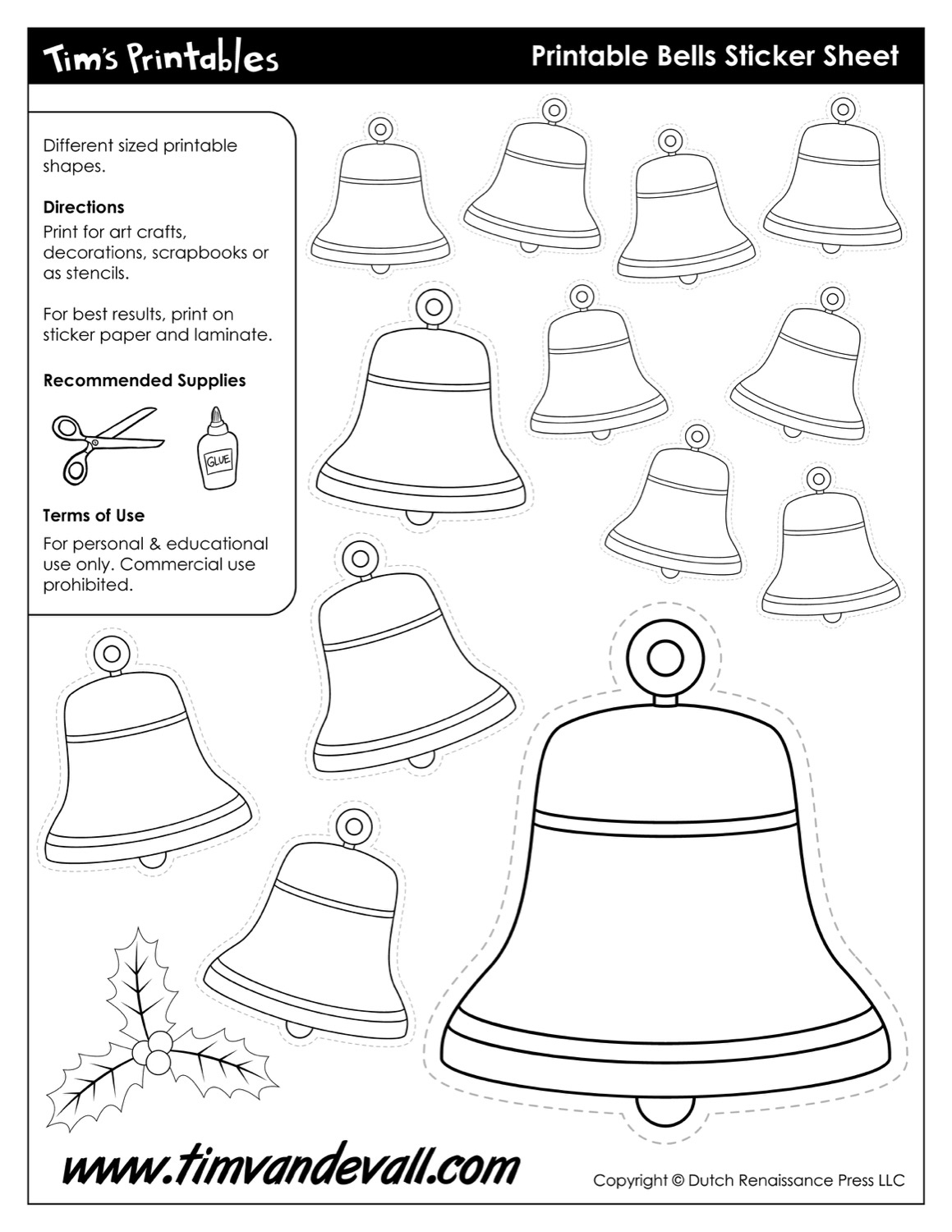 Christmas Bell Templates - Tim