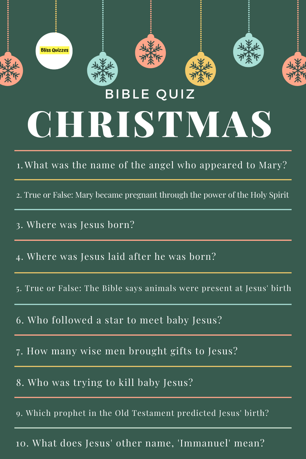Christmas Bible Trivia -  Free PDF Printables  Printablee