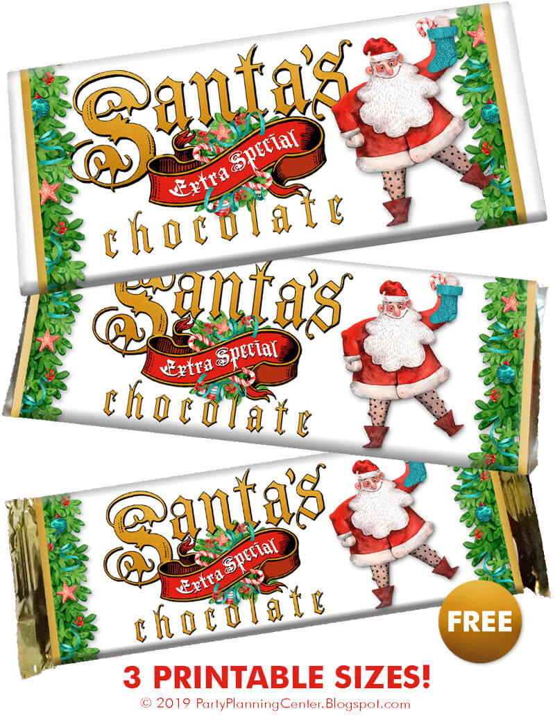 Christmas Candy Bar Wrapper Template  AllFreePaperCrafts