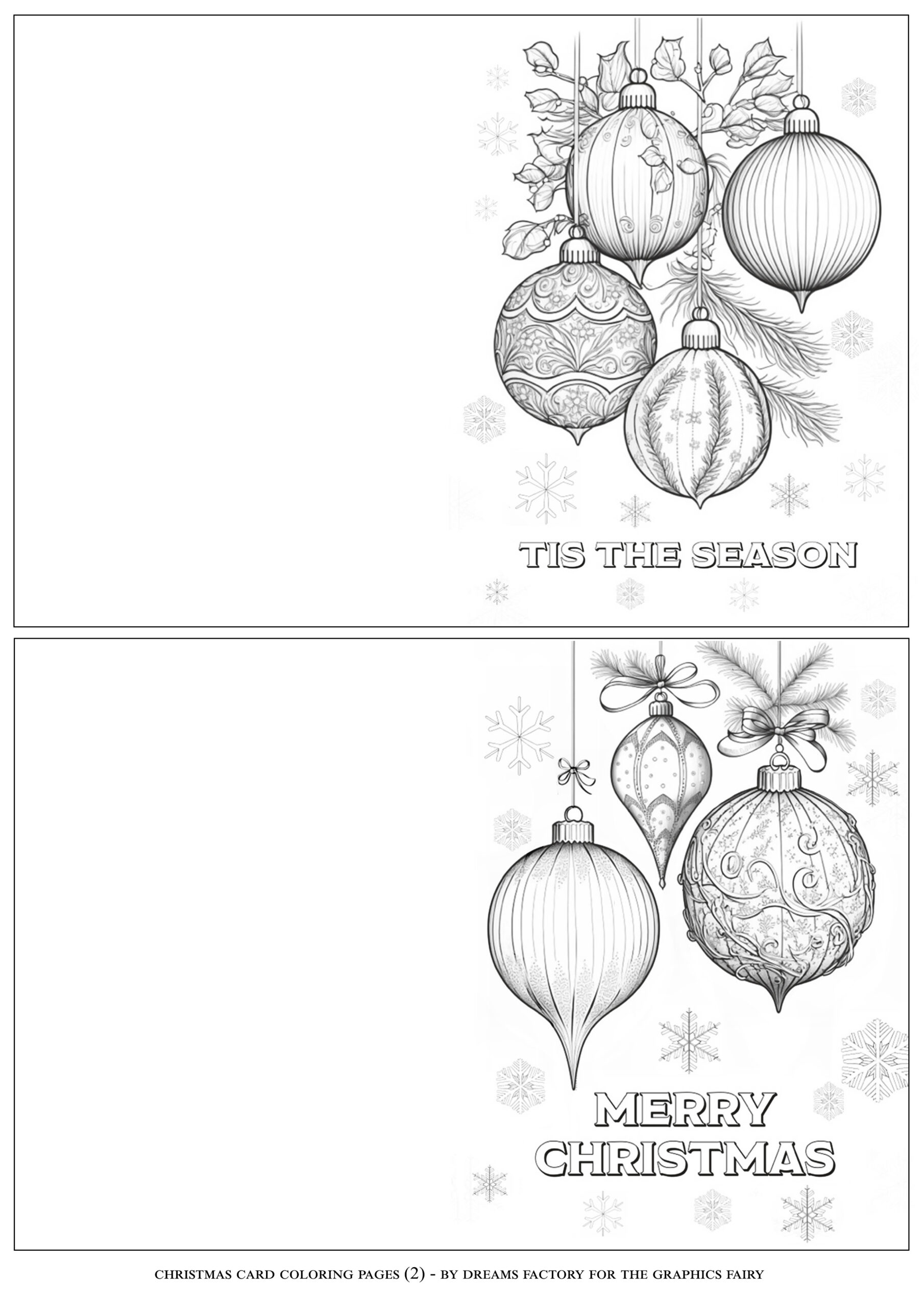 Christmas Card Coloring Pages! - The Graphics Fairy