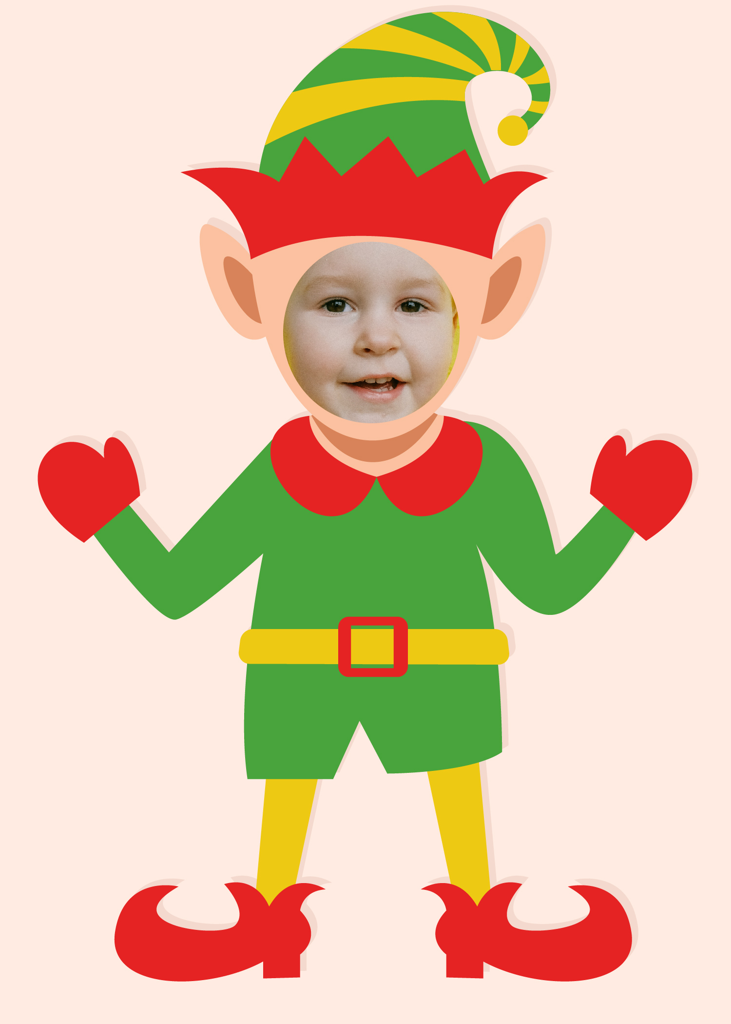 Christmas Elf Template For Photo in JPG, PNG, PSD, SVG - Download