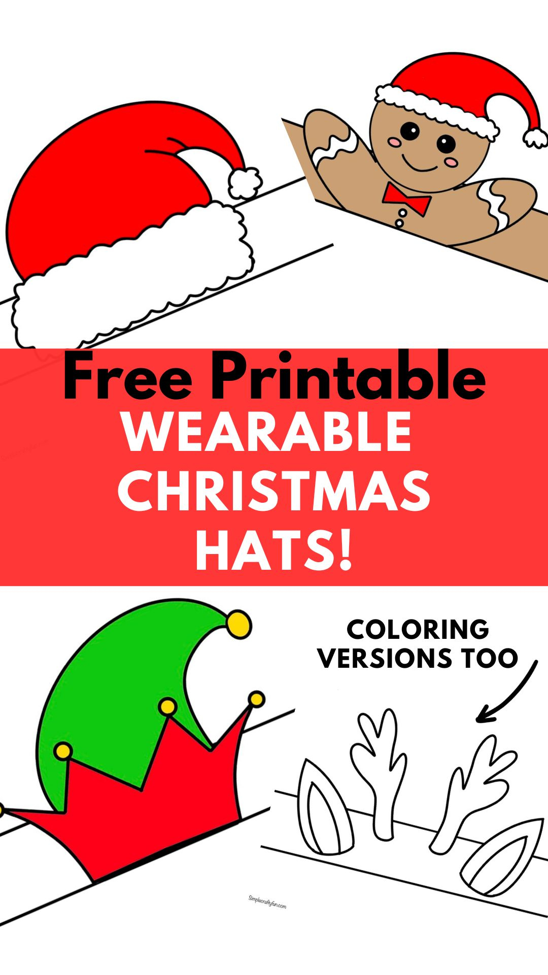 Christmas Hat Printable Crafts Free Printable - Christmas Hat Printable Crafts Free Printable -