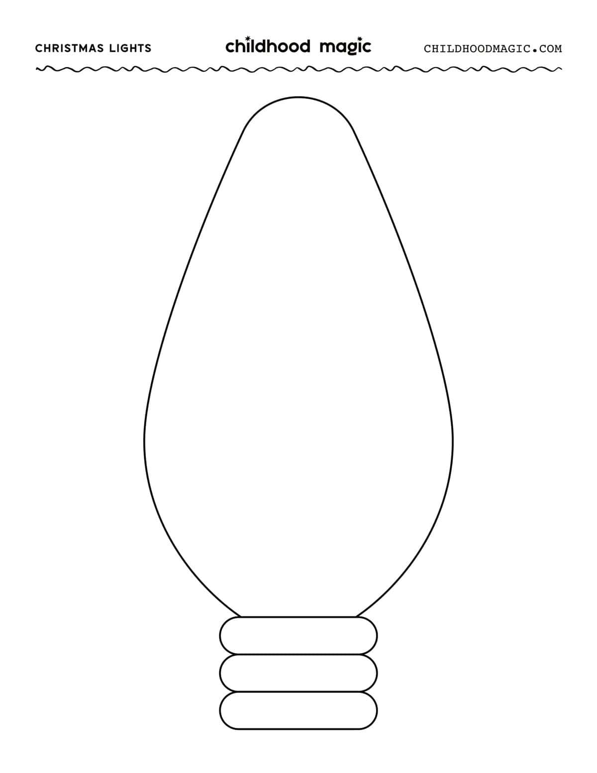 Christmas Light Template- Free Printable Outline - Childhood Magic