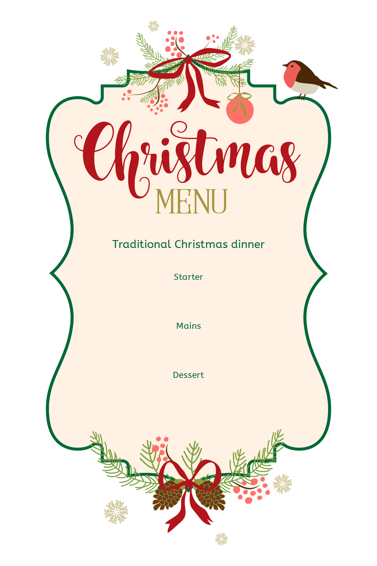 Christmas Menu With Curvy Frame Sign Template Square Signs Christmas Menu With Curvy Frame Sign Template Square Signs