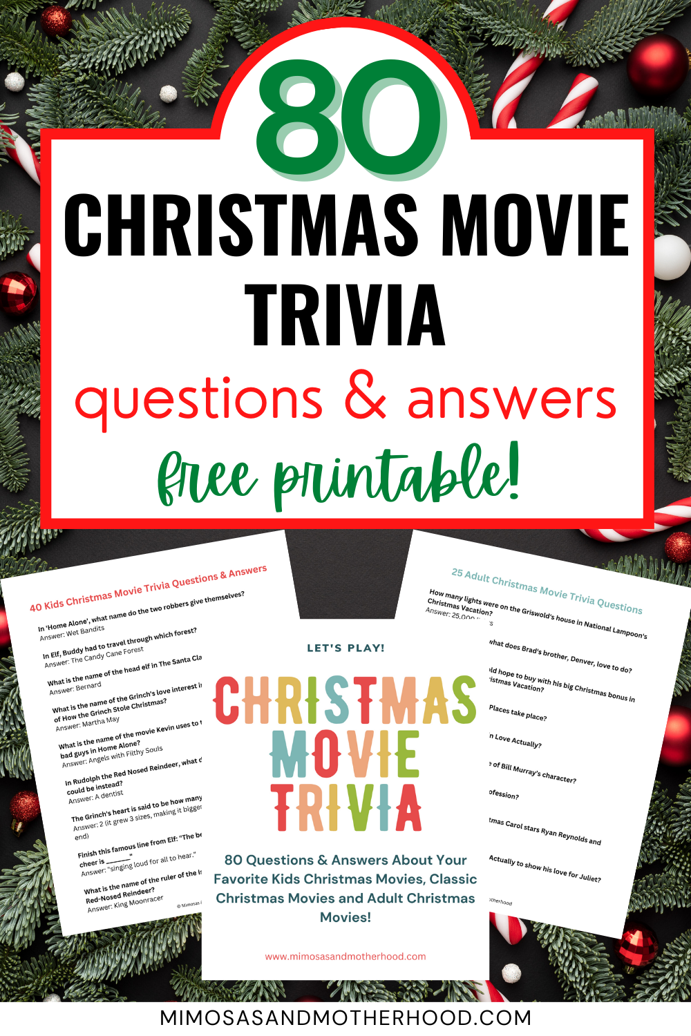 Christmas Movie Trivia Questions and Answers {Free Printable Christmas Movie Trivia Questions and Answers {Free Printable