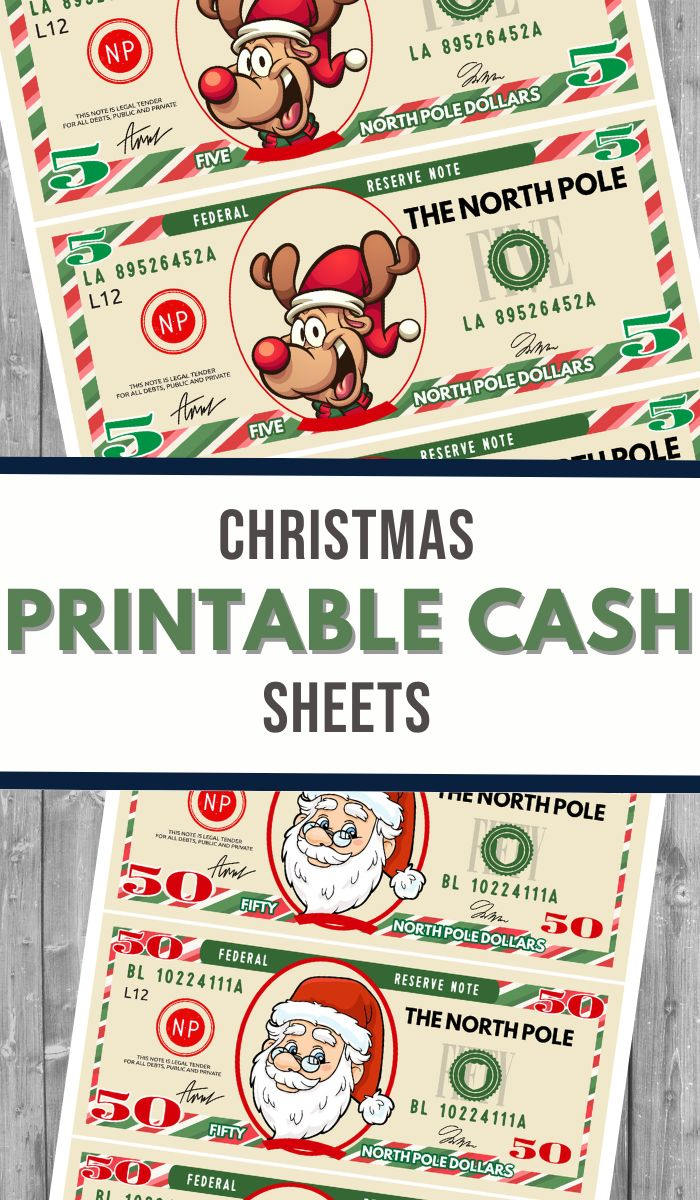 Christmas Printable Cash -  Boys and a Dog