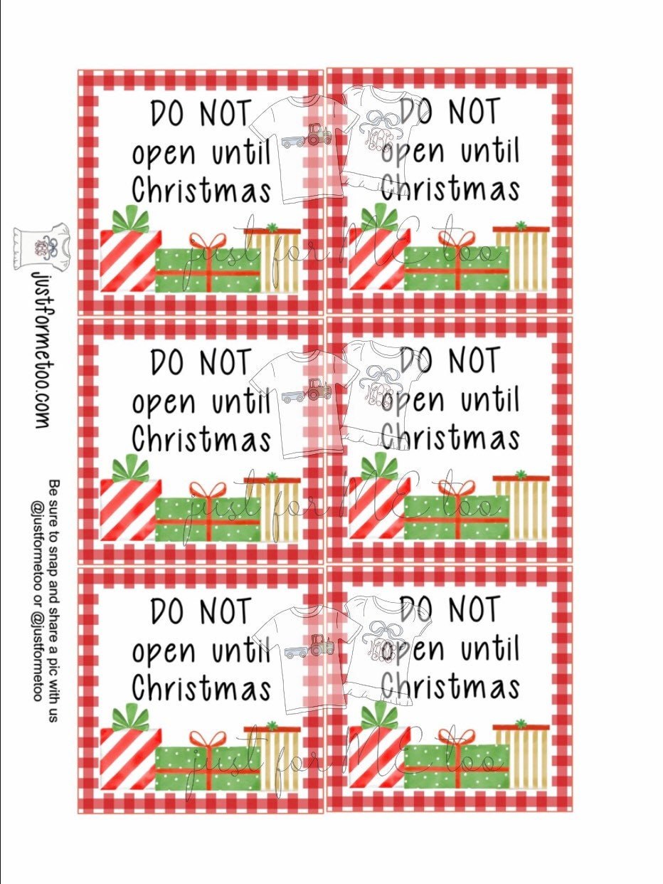 Christmas Printable Tags, Instant Download, Christmas Tags, Don