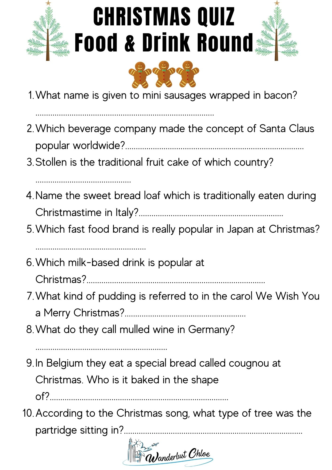 Christmas Quiz Questions + Printable Picture Rounds: