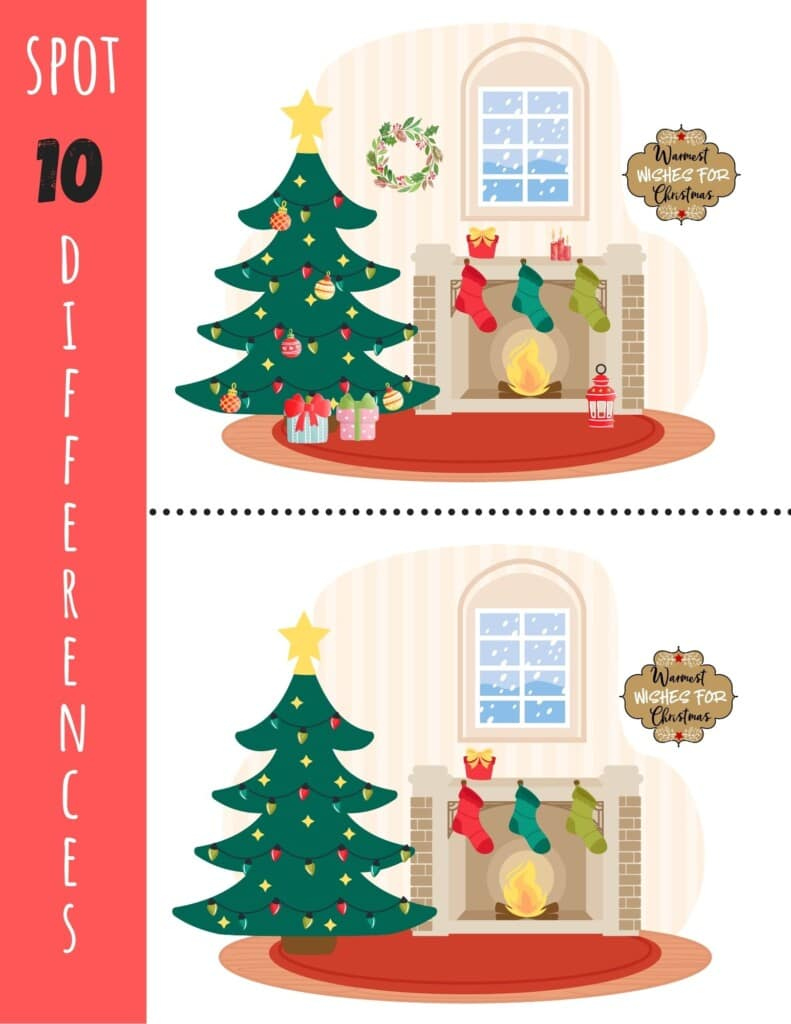 Christmas Spot the Difference - FREE PRINTABLE! - Kids Activity Zone