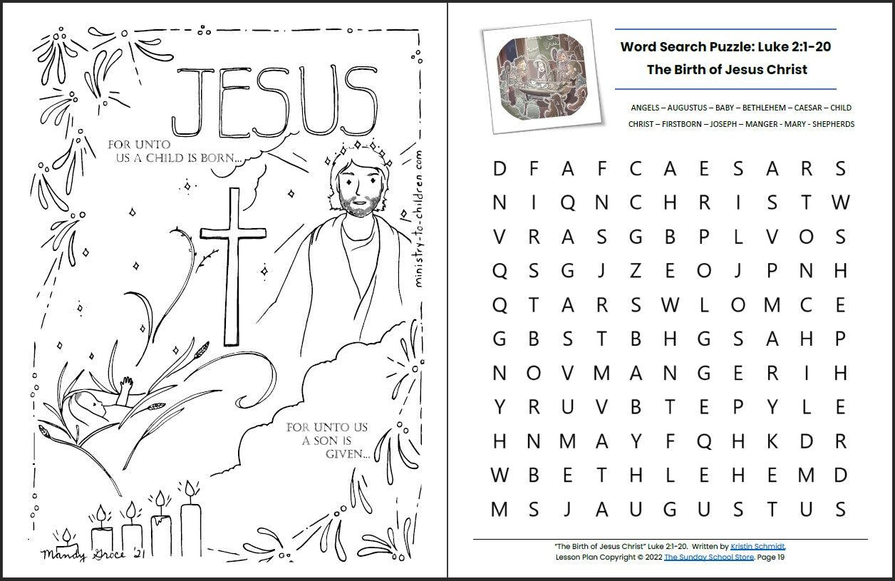 Christmas Story Worksheets Printables The Birth Of Jesus Christ Christmas Story Worksheets Printables The Birth Of Jesus Christ