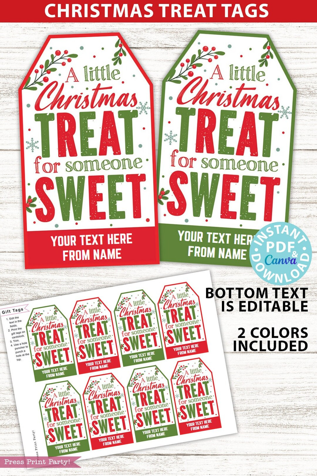 Christmas Treat Tags Printable A Little Christmas Treat for Christmas Treat Tags Printable A Little Christmas Treat for
