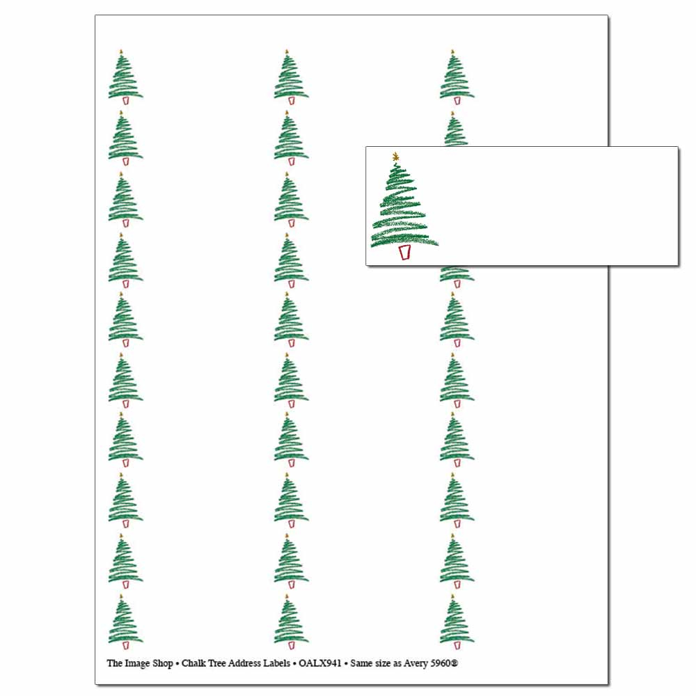 Christmas Tree Address Labels  Holiday Address Label Pack